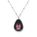 Vampire Barbie Oval Necklace — Pink Flame Gothic Pendant