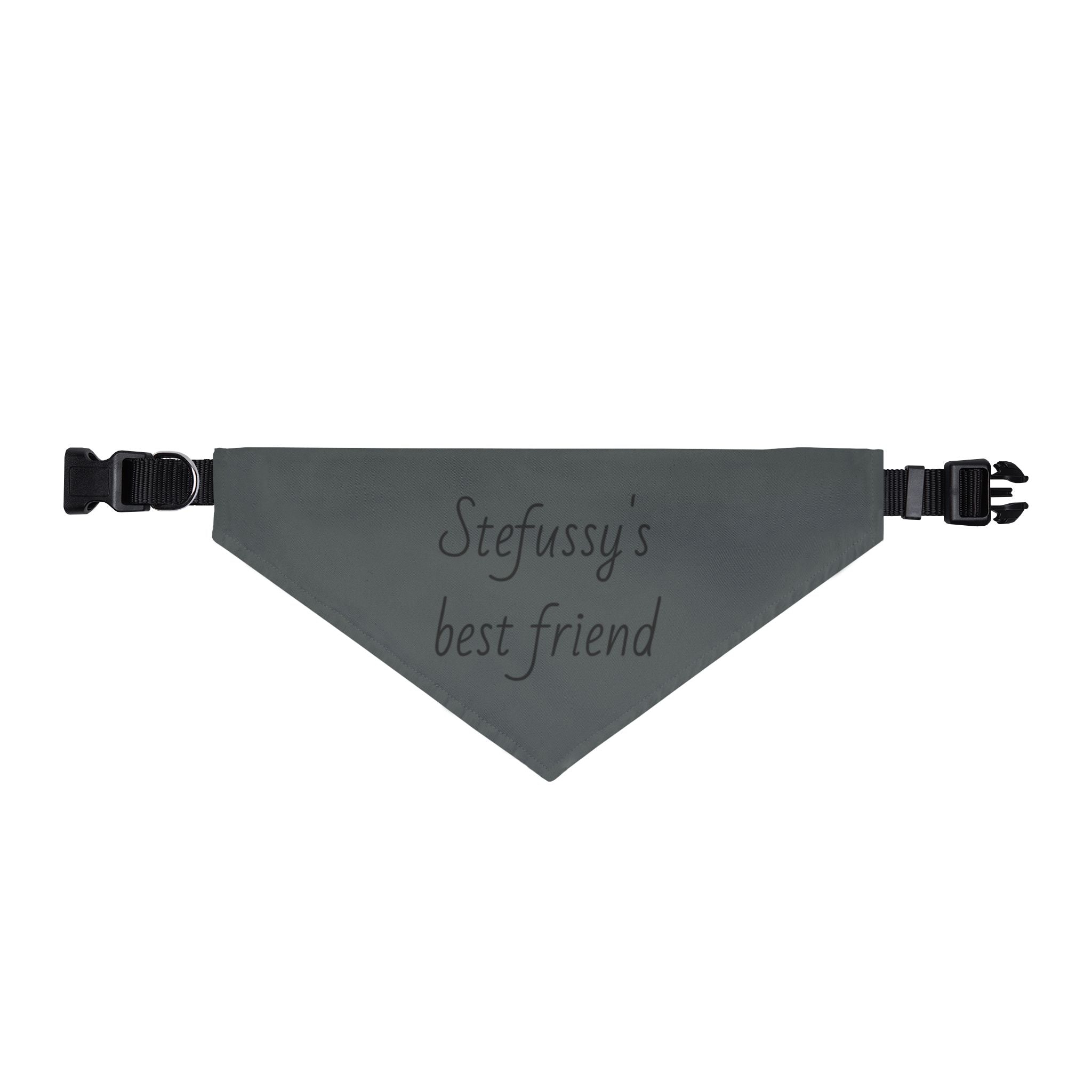 Clip-On Pet Bandana — Personalized 'Stefussy' Grey Dog Scarf — Stefan Salvatore — TVD
