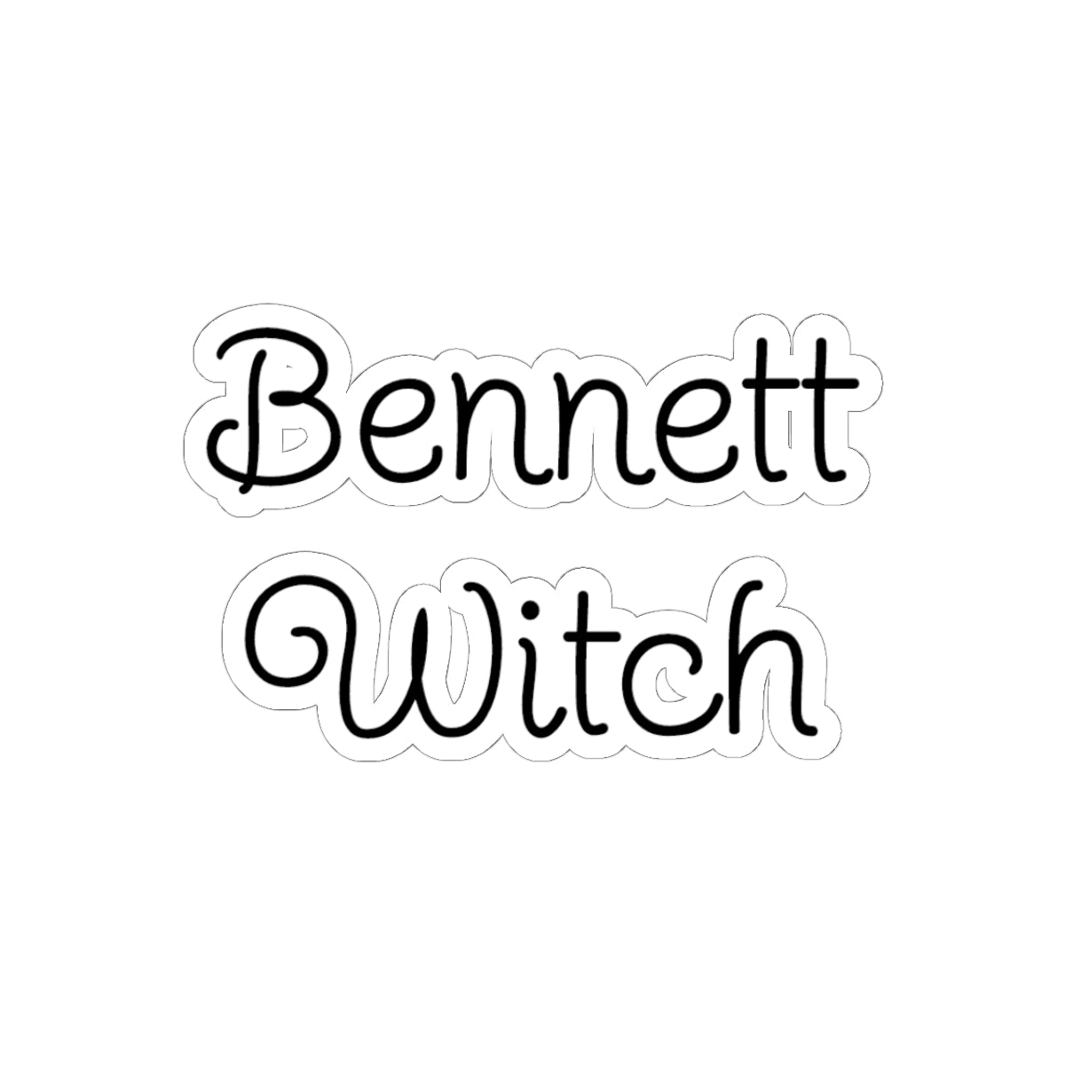 Personalized "Bennett Witch" Kiss-Cut Name Sticker — Custom Gothic Script Laptop Decal