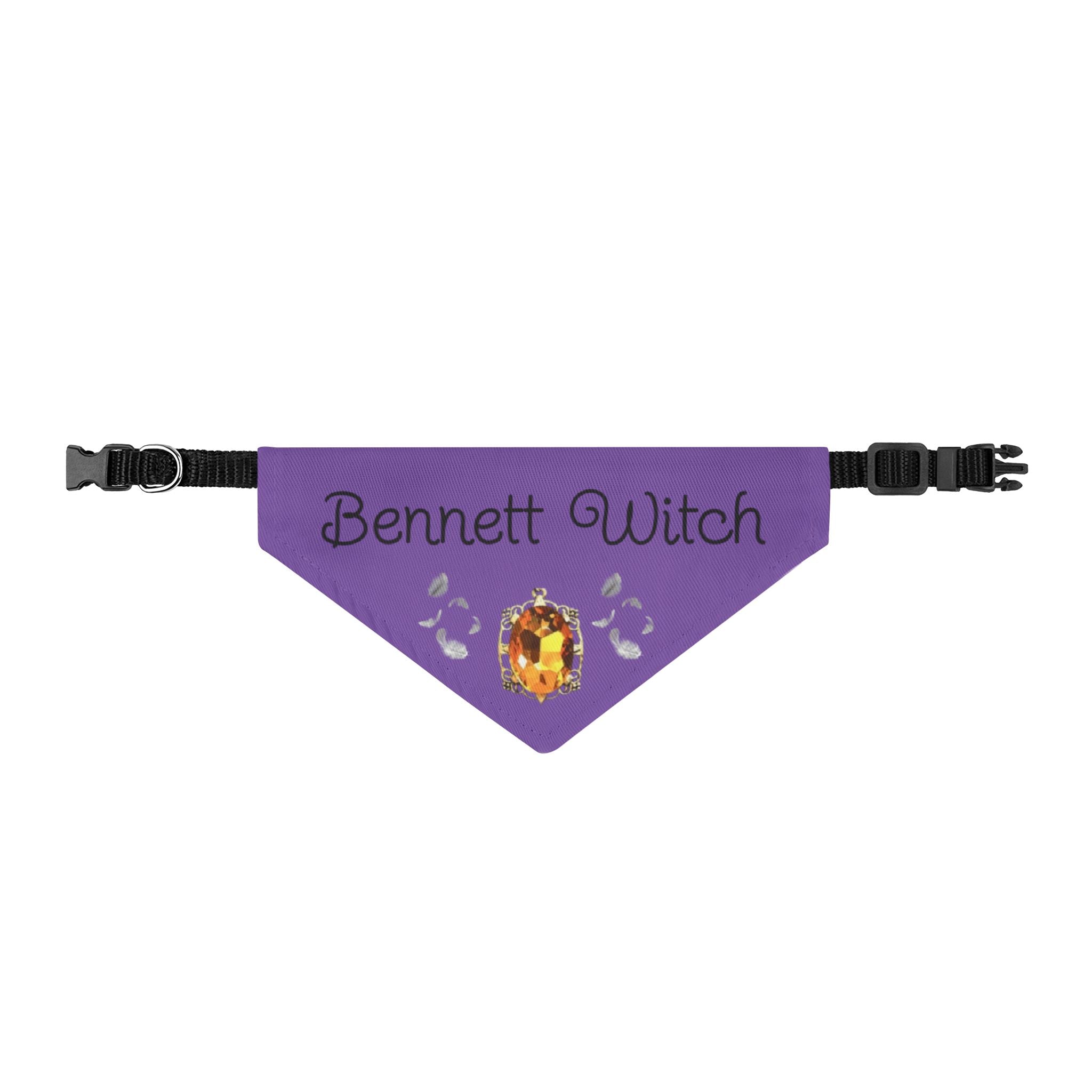 Bonnie Bennett — TVD — Purple 'Bennett Witch' Clip-On Pet Bandana – Halloween Witchy Dog Collar Accessory