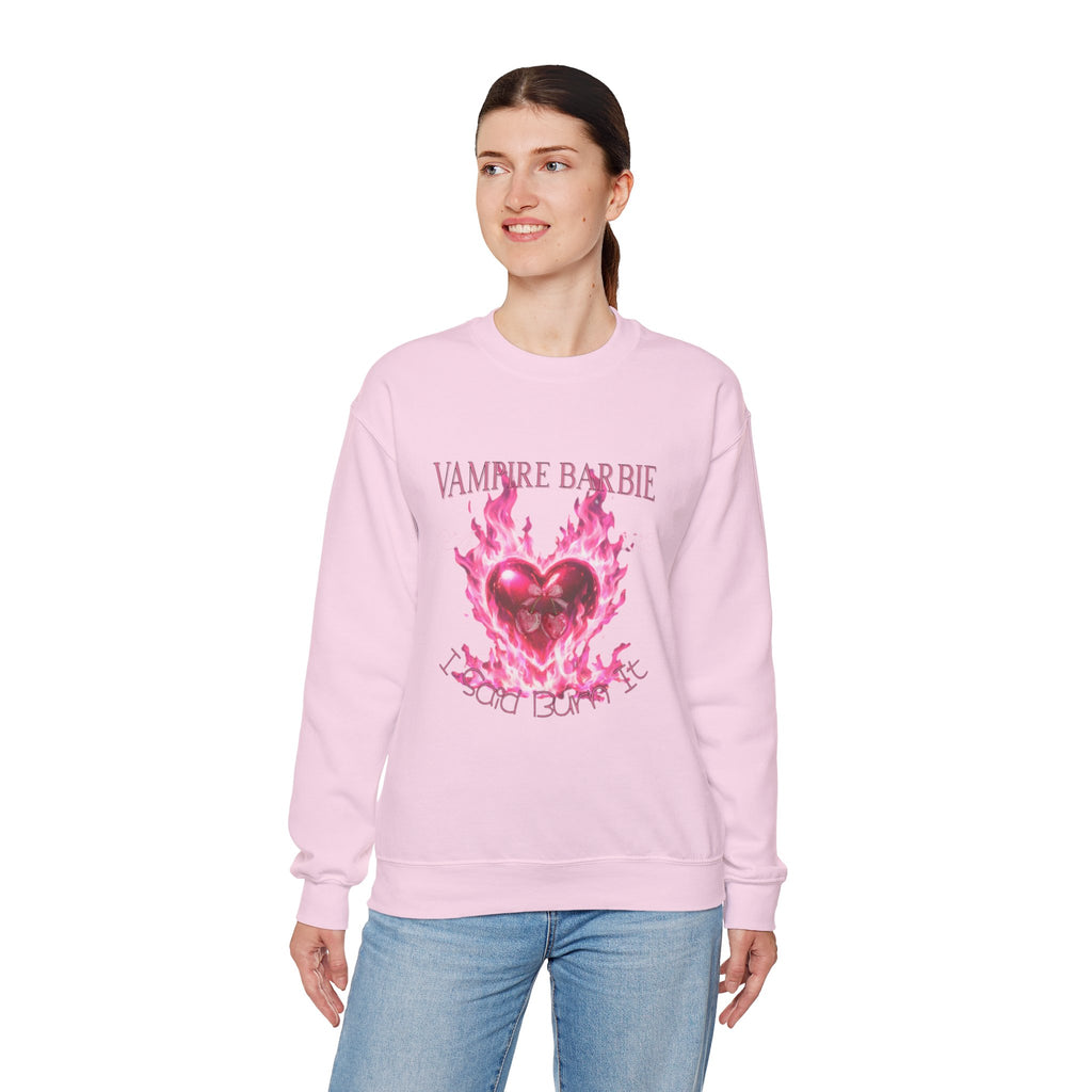 Caroline Forbes — TVD — Vampire Barbie 'I Said Burn It' Heart Sweatshirt