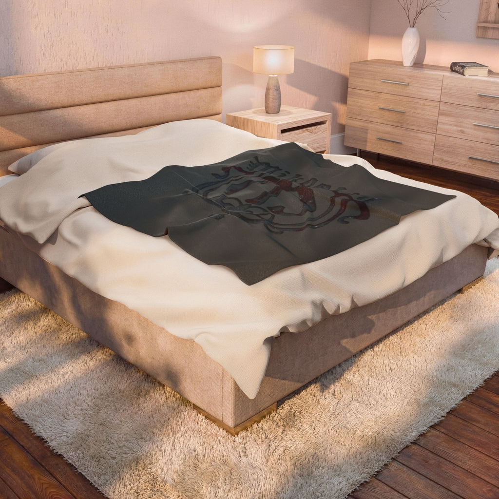 Mikaelson Crest Velveteen Plush Blanket — Gothic Family Crest Cozy Throw