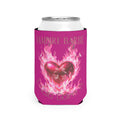 Caroline Forbes — Vampire Barbie Can Cooler Sleeve – Pink Flaming Heart Beverage Insulator
