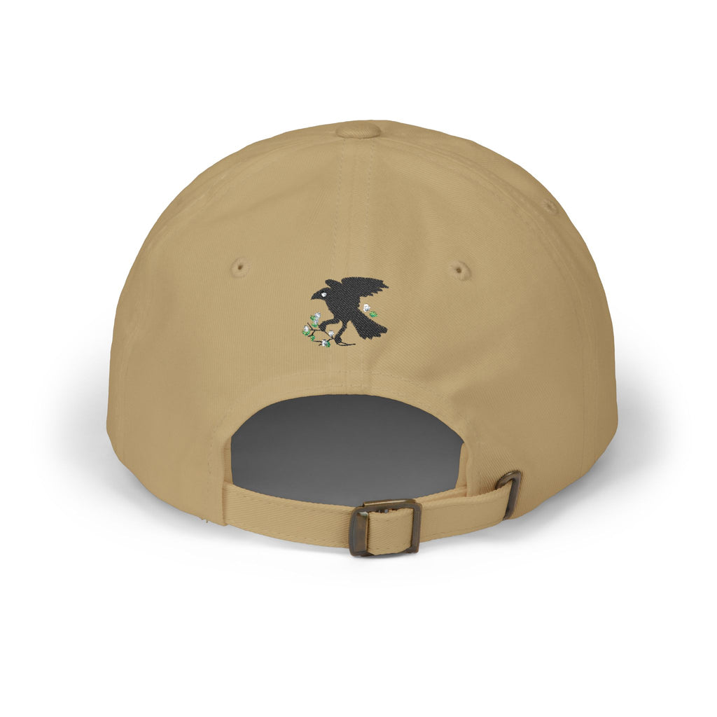 Vampire Babe Dad Cap Gothic Baseball Hat with Crow Accent