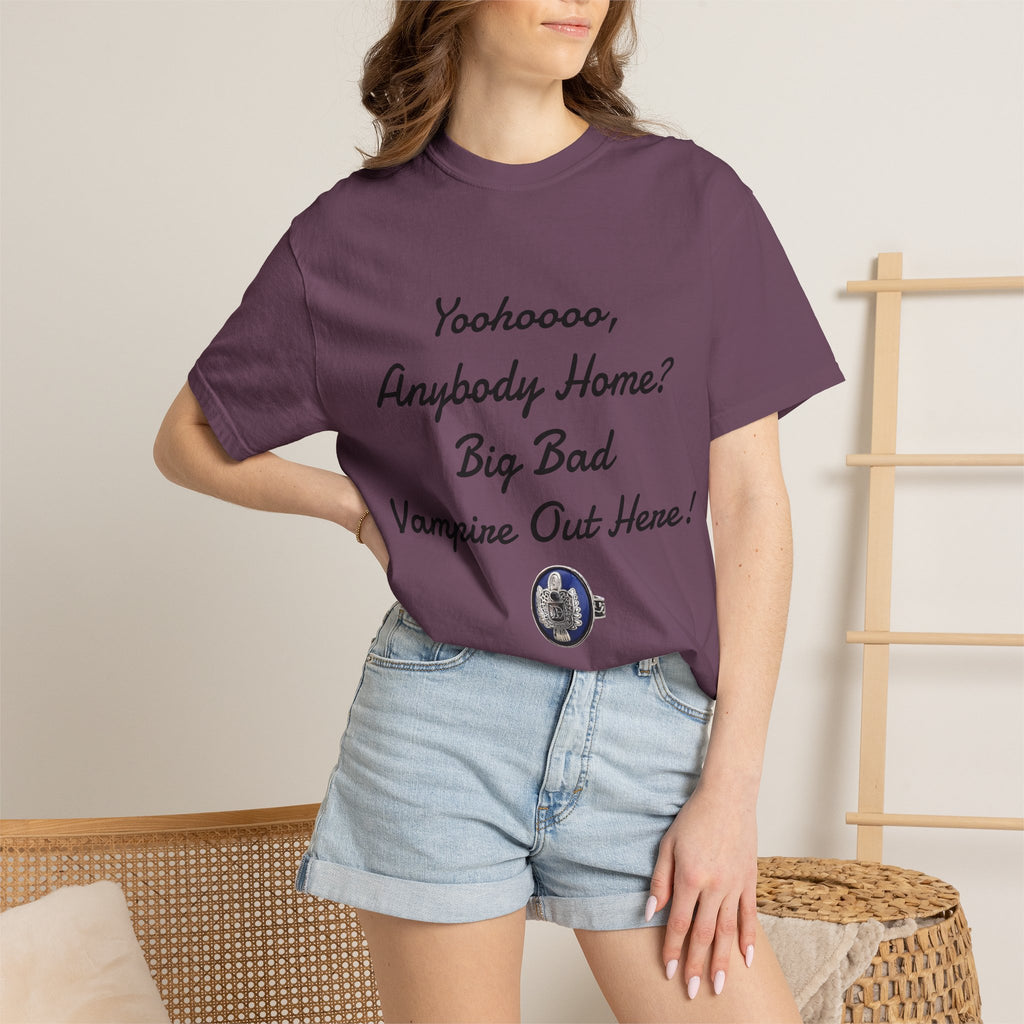 Damon Salvatore — TVD — Vampire Quote Tee — "Yoohooo, Anybody Home? Big Bad Vampire Out Here..." Shirt