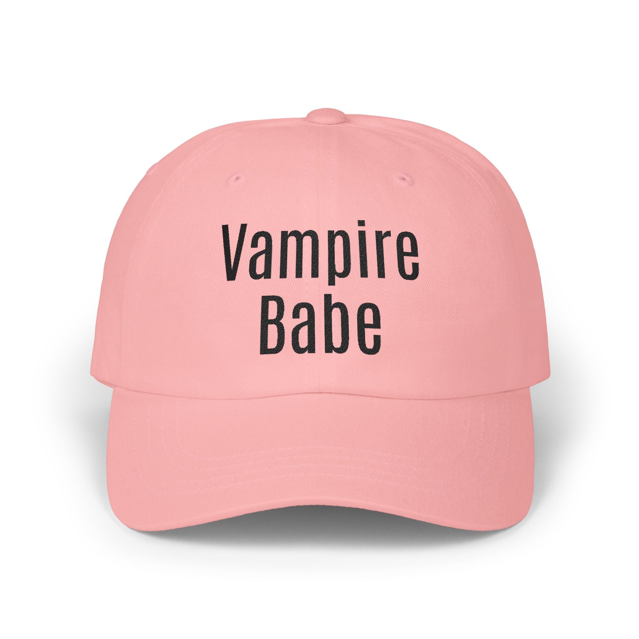 Vampire Babe Dad Cap Gothic Baseball Hat with Crow Accent