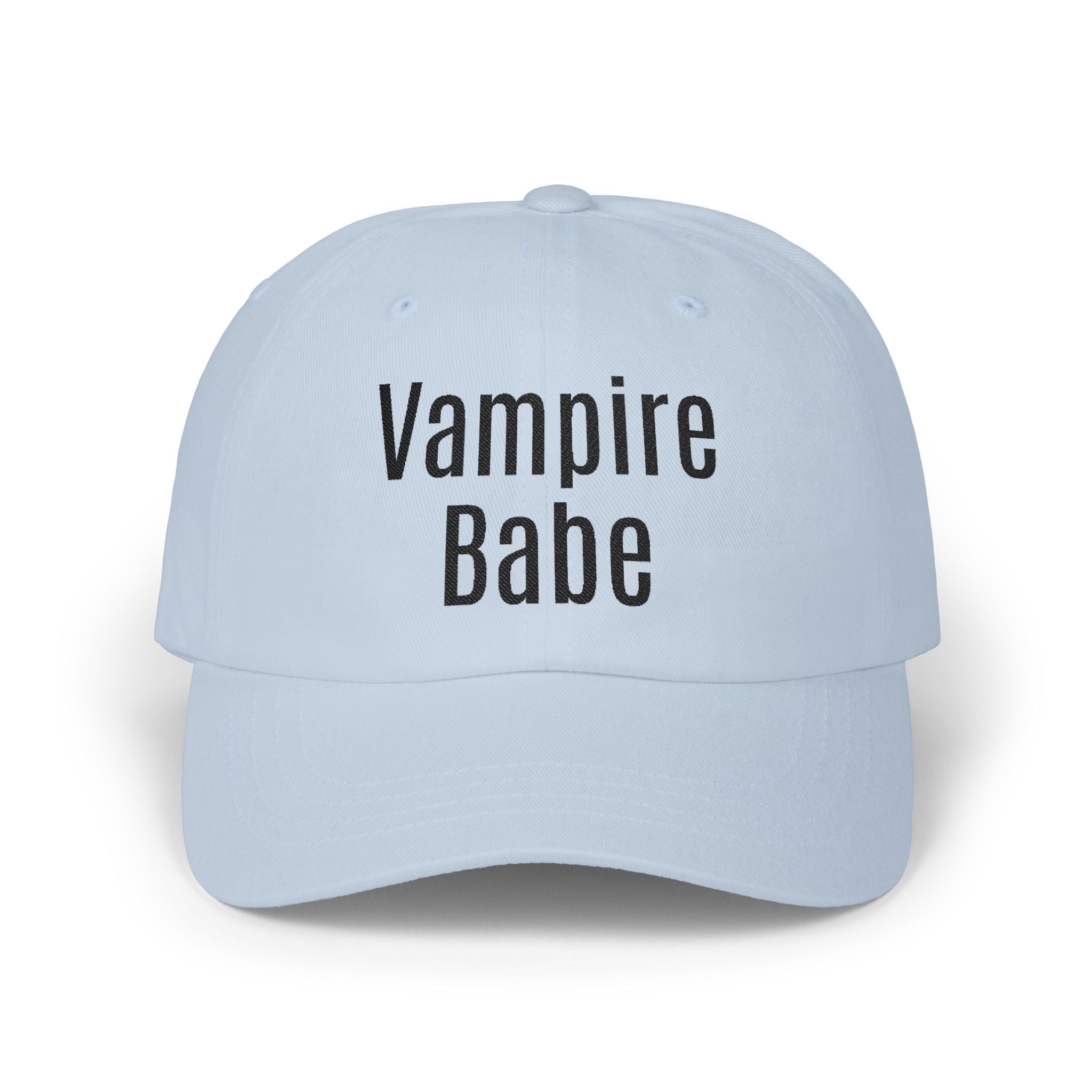Vampire Babe Dad Cap Gothic Baseball Hat with Crow Accent