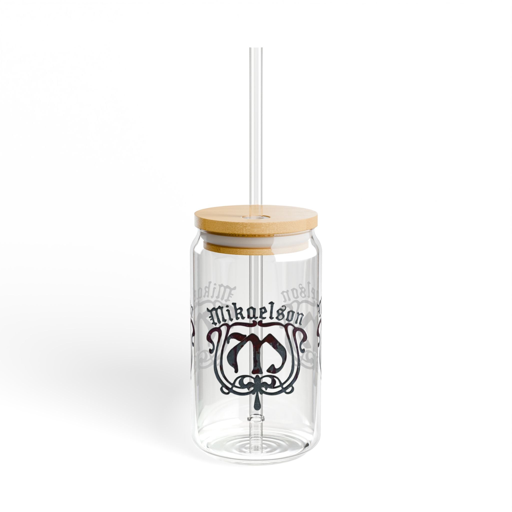 Mikaelson — The Originals — 16oz Sipper Glass with Bamboo Lid & Straw – Gothic Family Crest Design