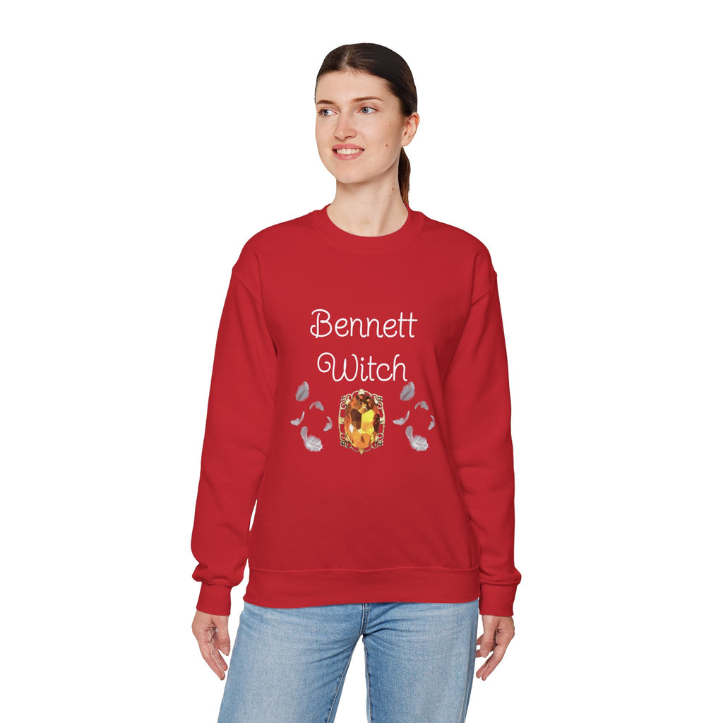 Bennett Witch — Bonnie Bennett — TVD — Gemstone Accent Crewneck Sweatshirt – Citrine Jewel Design