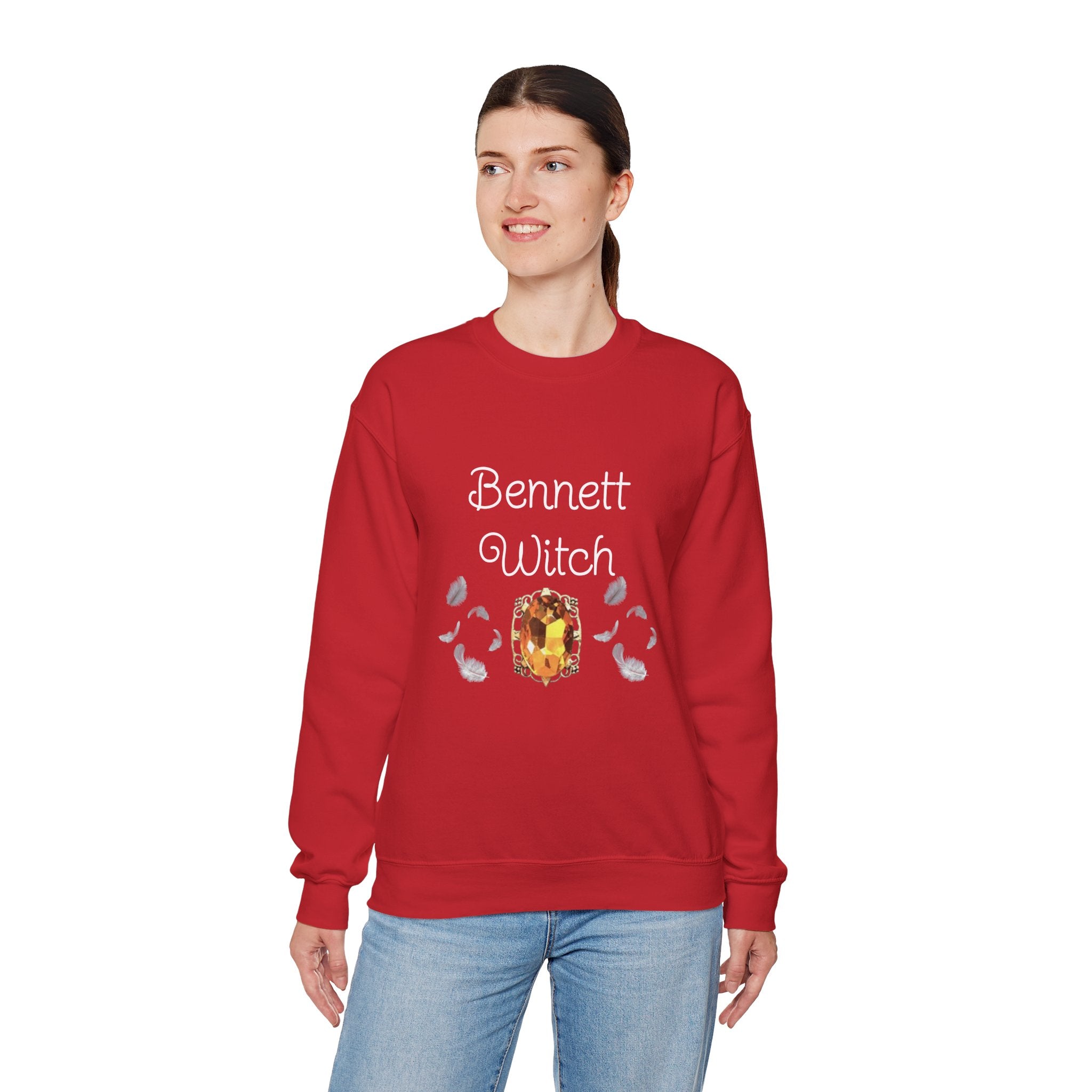 Bennett Witch — Bonnie Bennett — TVD — Gemstone Accent Crewneck Sweatshirt – Citrine Jewel Design