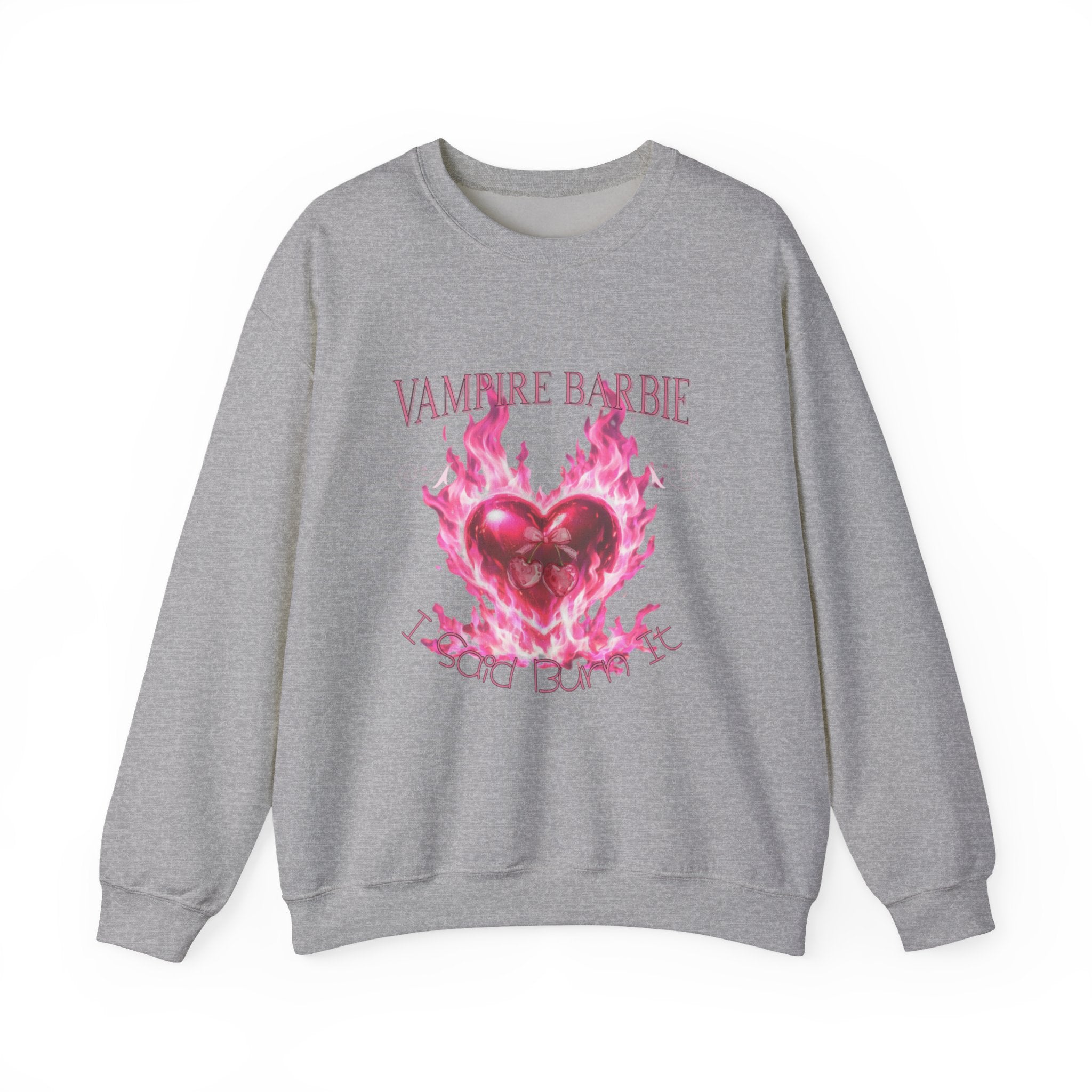 Caroline Forbes — TVD — Vampire Barbie 'I Said Burn It' Heart Sweatshirt