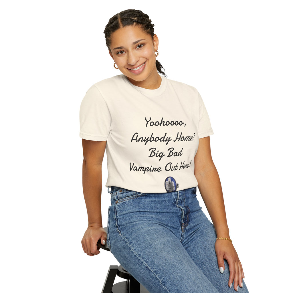 Damon Salvatore — TVD — Vampire Quote Tee — "Yoohooo, Anybody Home? Big Bad Vampire Out Here..." Shirt