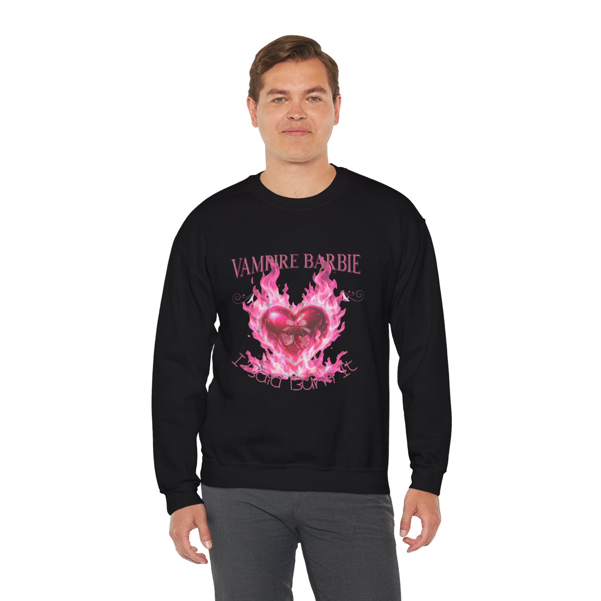 Caroline Forbes — TVD — Vampire Barbie 'I Said Burn It' Heart Sweatshirt