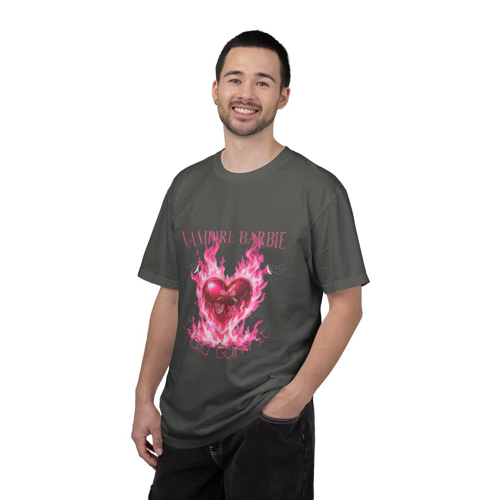 Vampire Barbie Pink Flaming Heart T-shirt | Gothic Cute Graphic Tee