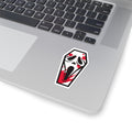 Scream Coffin Sticker — Bloody Ghost Face Kiss-Cut Horror Decal