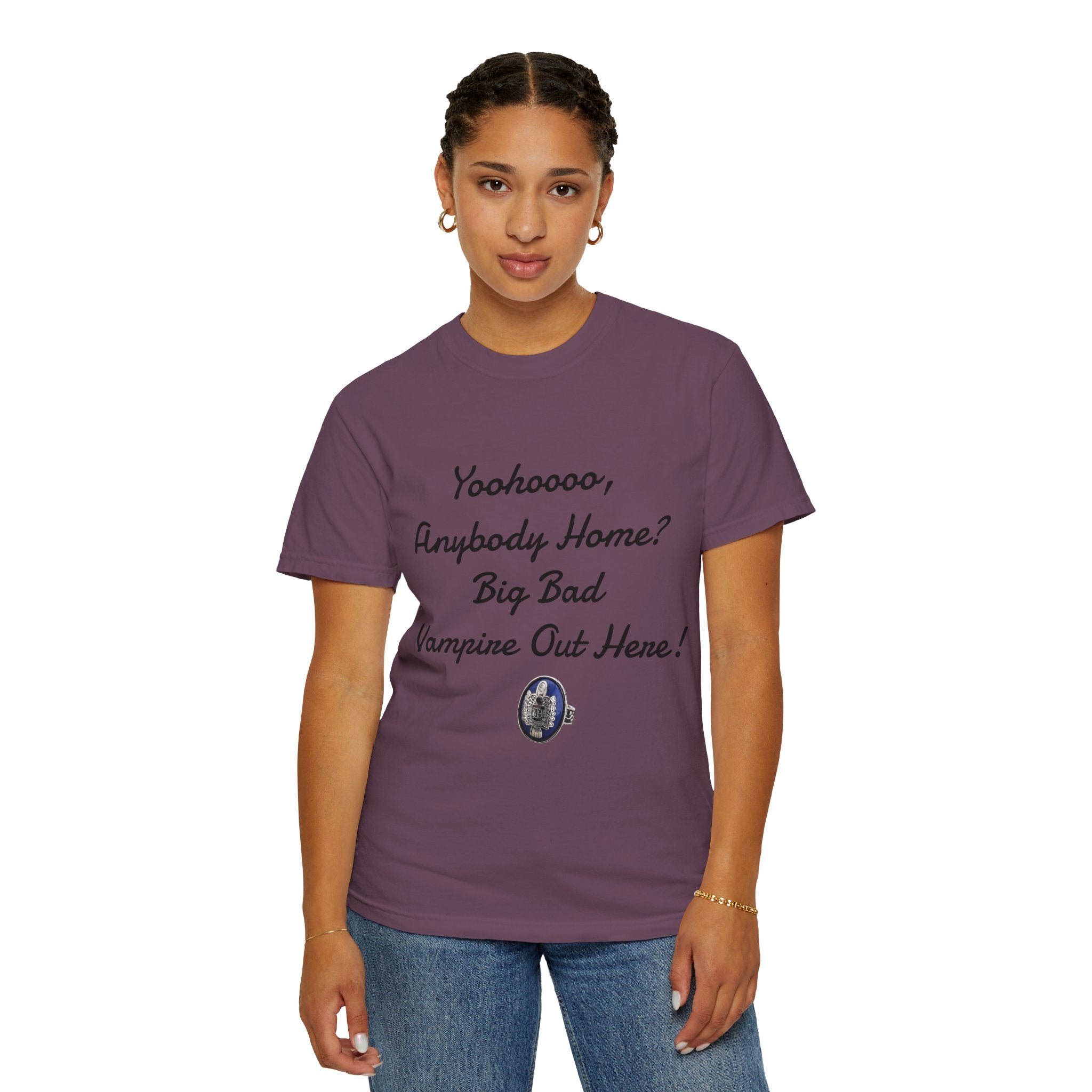 Damon Salvatore — TVD — Vampire Quote Tee — "Yoohooo, Anybody Home? Big Bad Vampire Out Here..." Shirt