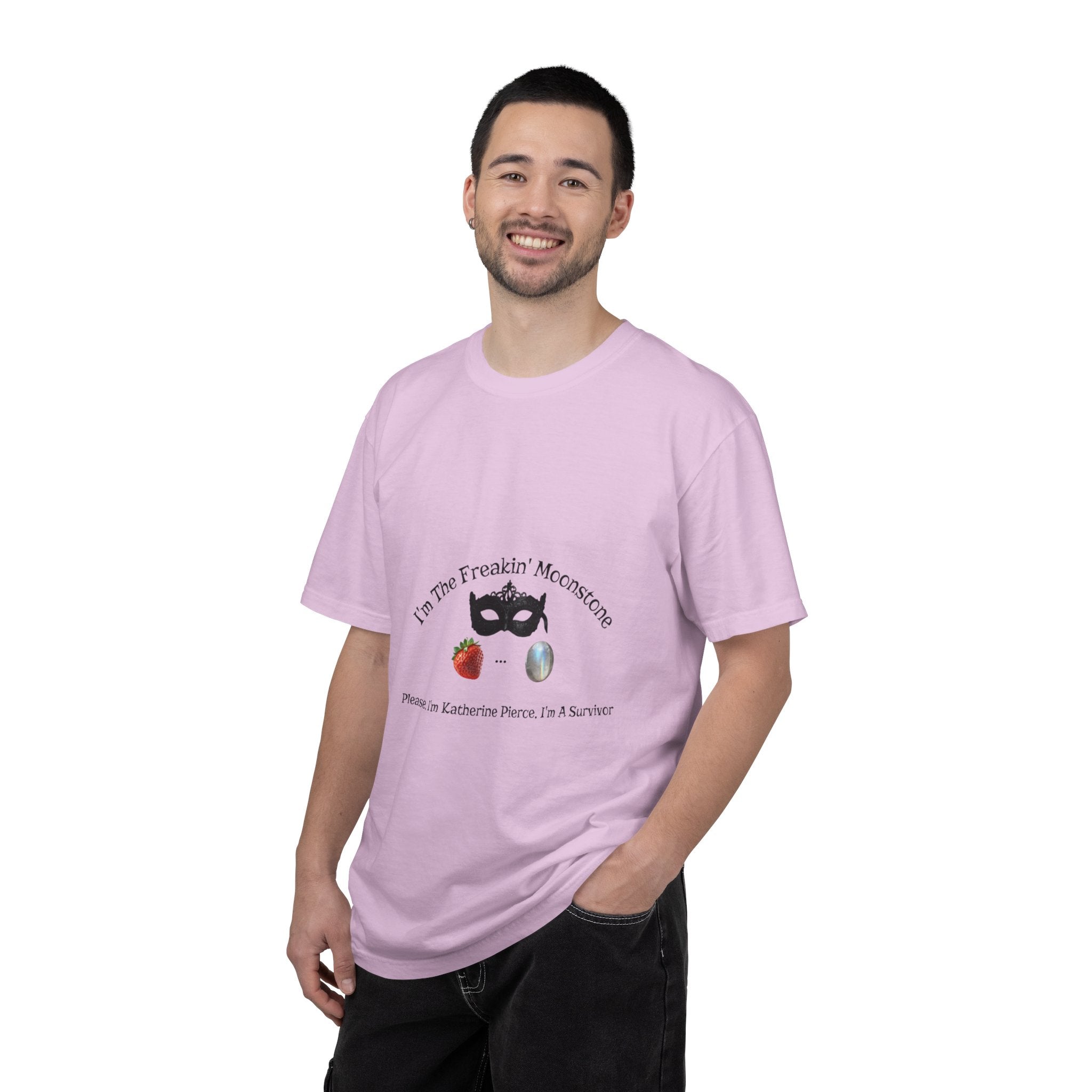 Freakin' Moonstone mask strawberry pearl graphic T-shirt
