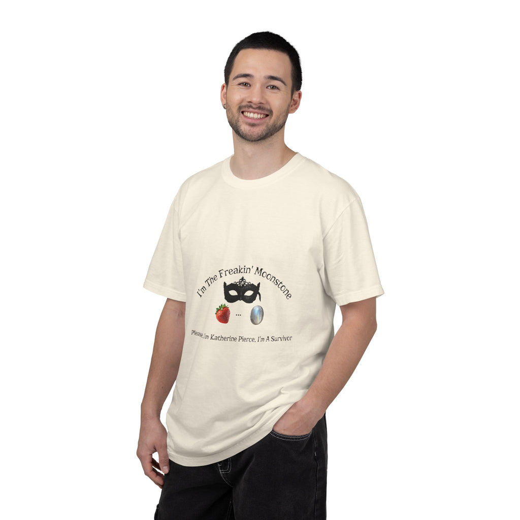 Freakin' Moonstone mask strawberry pearl graphic T-shirt