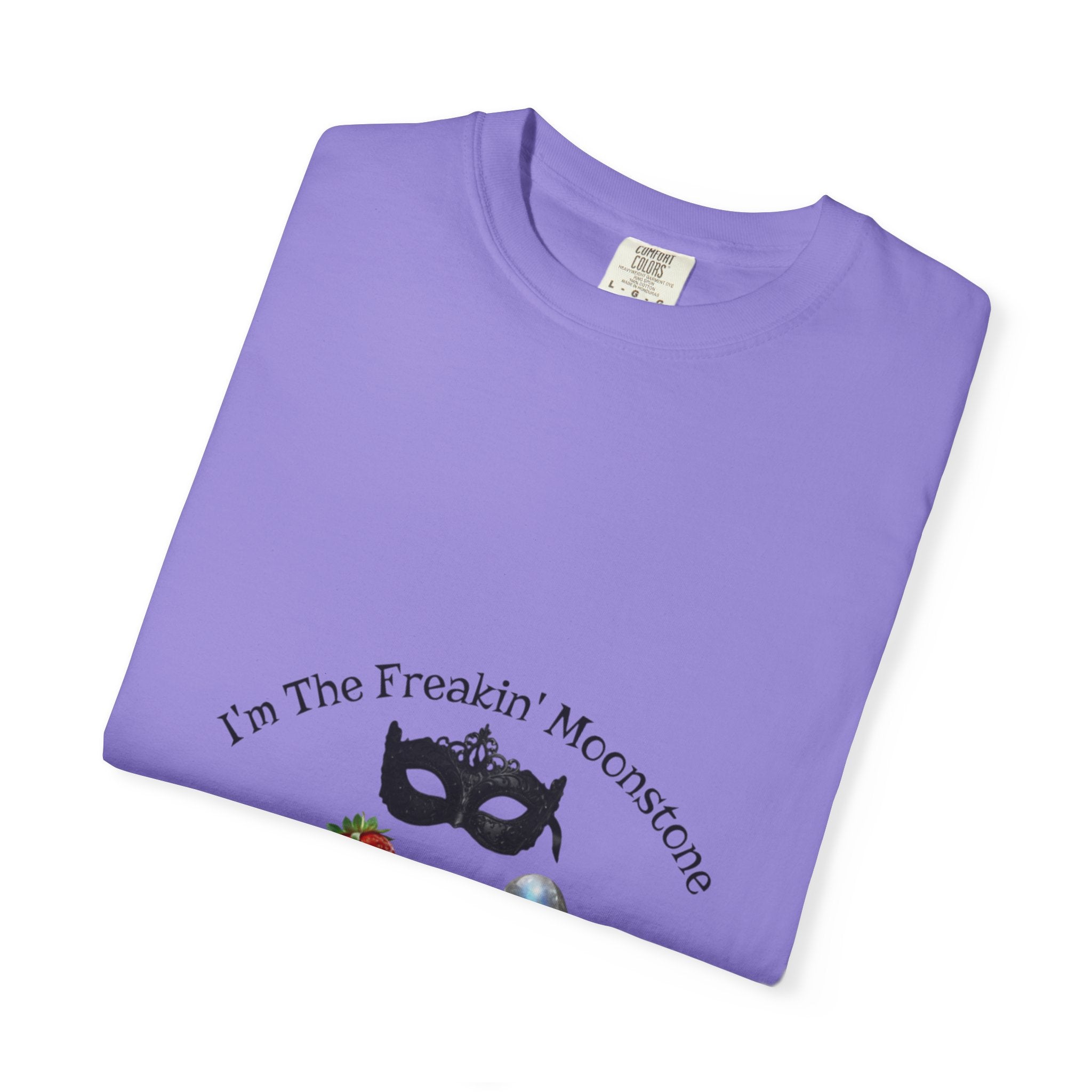 Freakin' Moonstone mask strawberry pearl graphic T-shirt