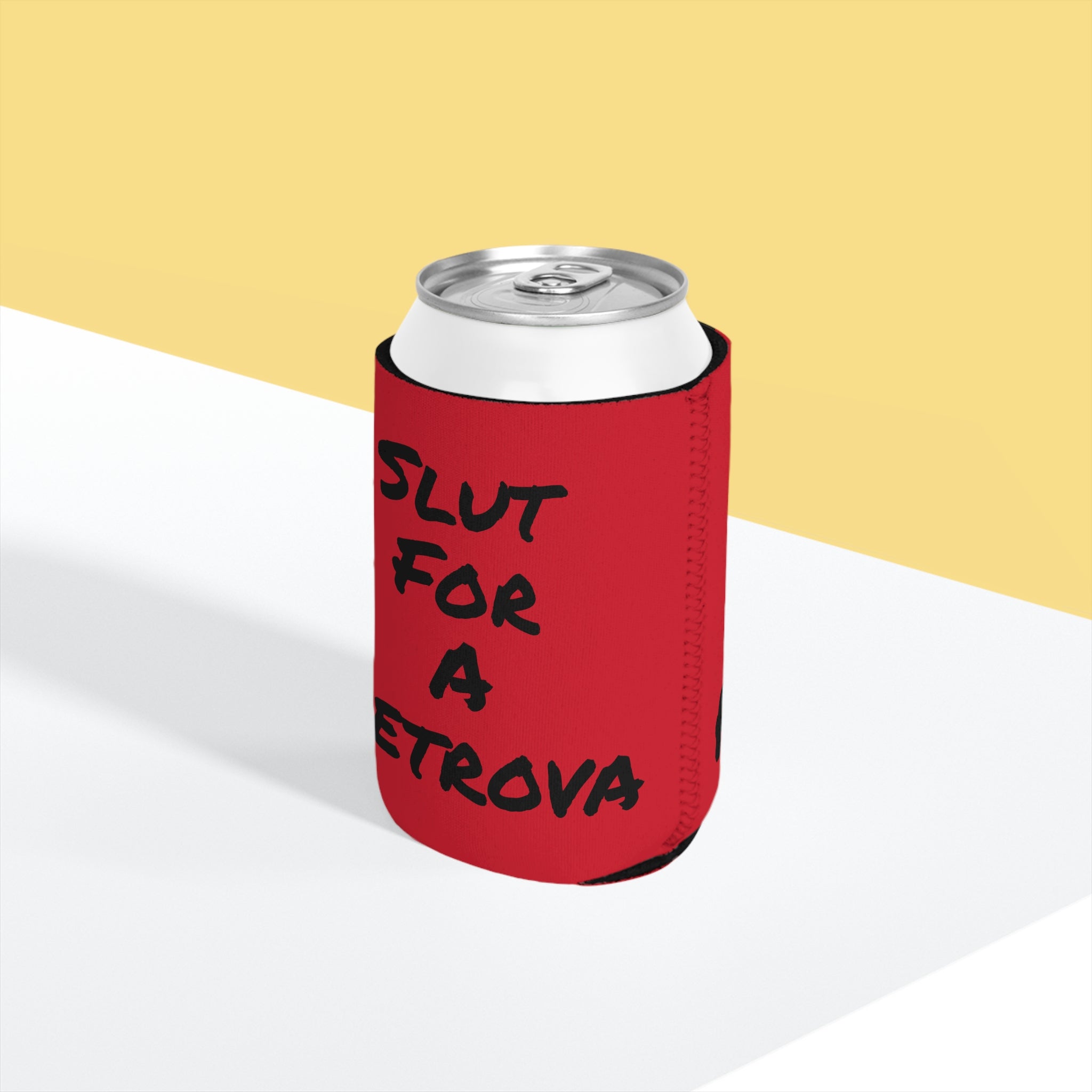 Can Cooler Sleeve — "Slut for a Petrova" Red Can Koozie