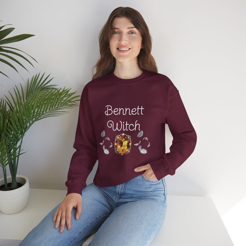 Bennett Witch — Bonnie Bennett — TVD — Gemstone Accent Crewneck Sweatshirt – Citrine Jewel Design
