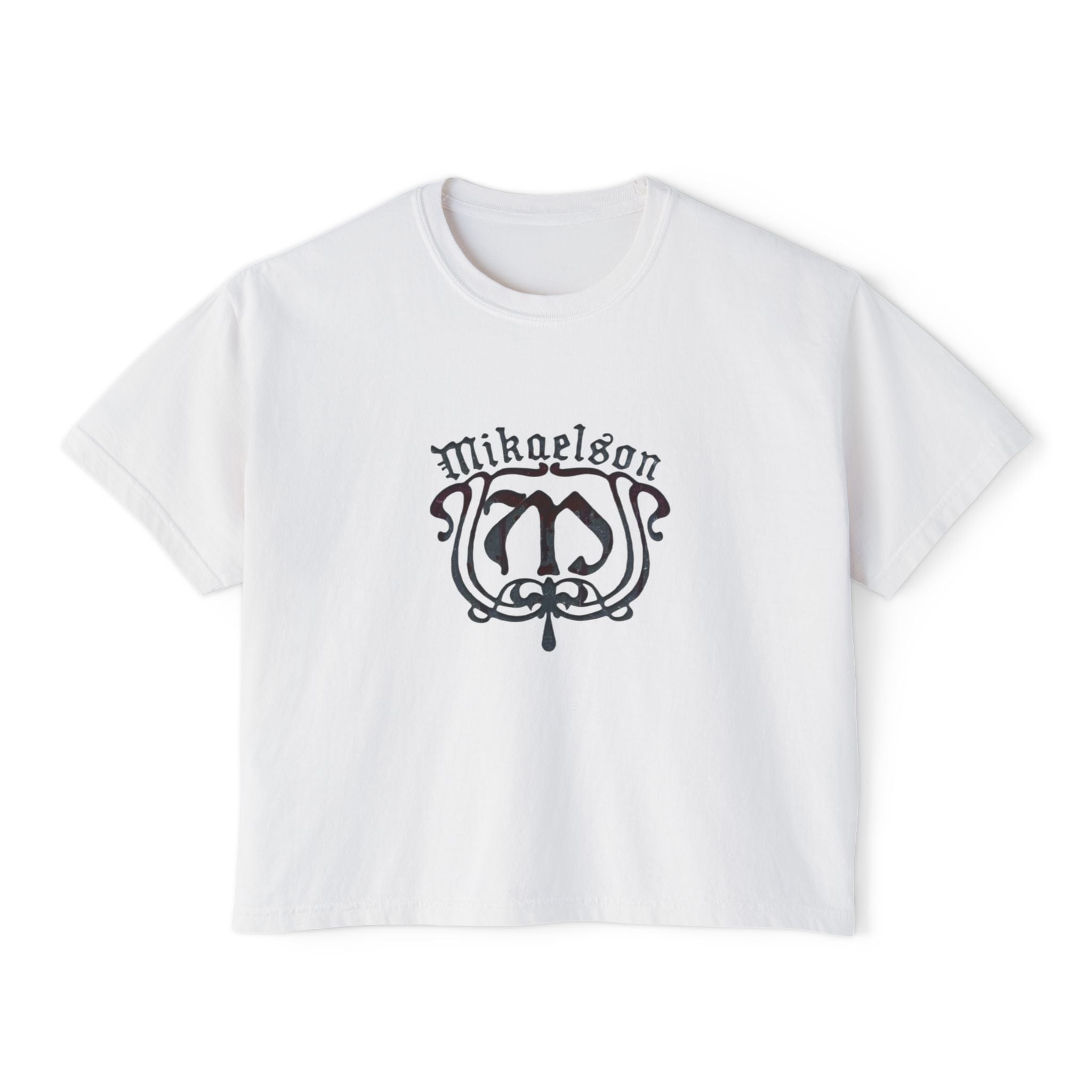 Boxy Tee — 'Mikaelson' Crest Front & "Always & Forever" Script Back