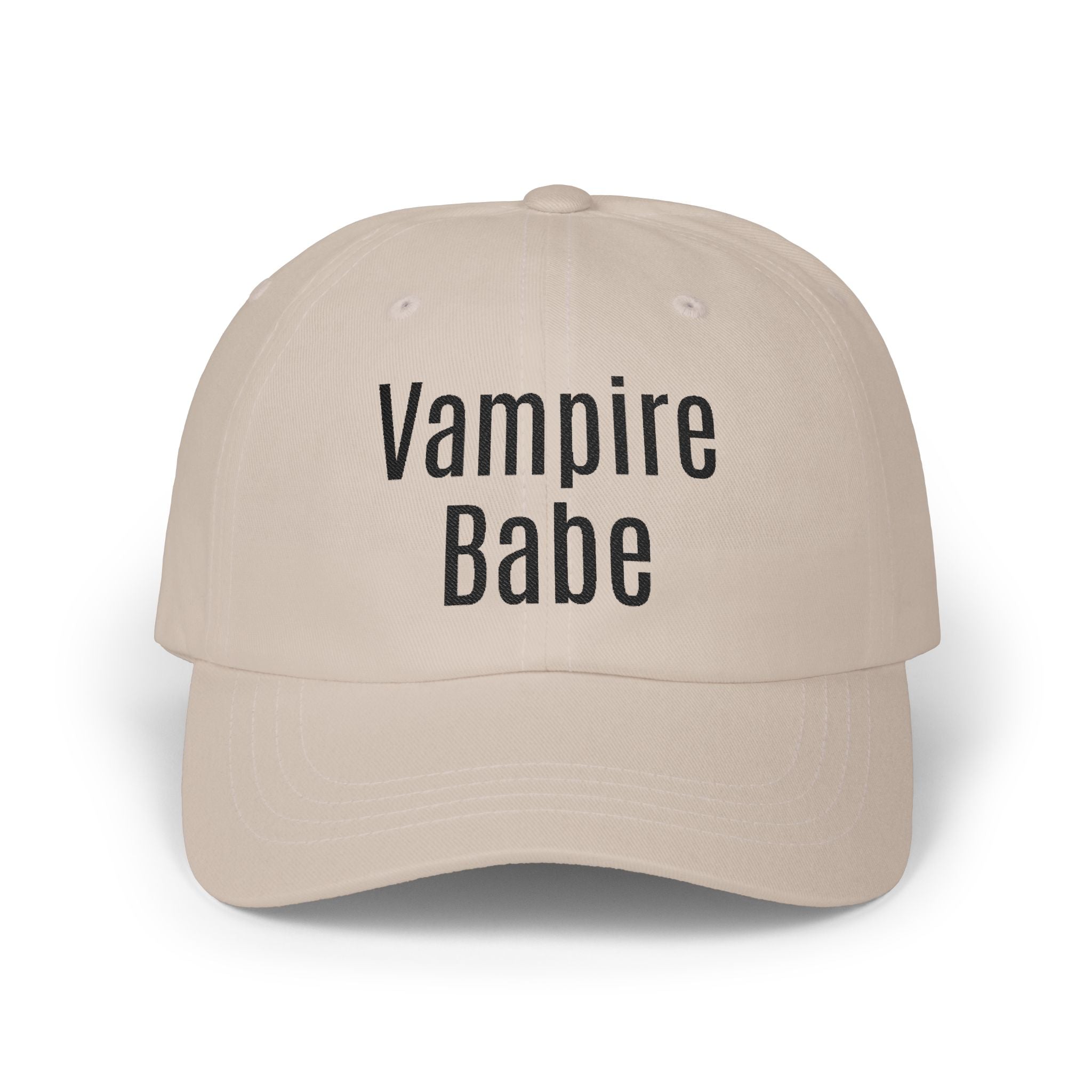 Vampire Babe Dad Cap Gothic Baseball Hat with Crow Accent