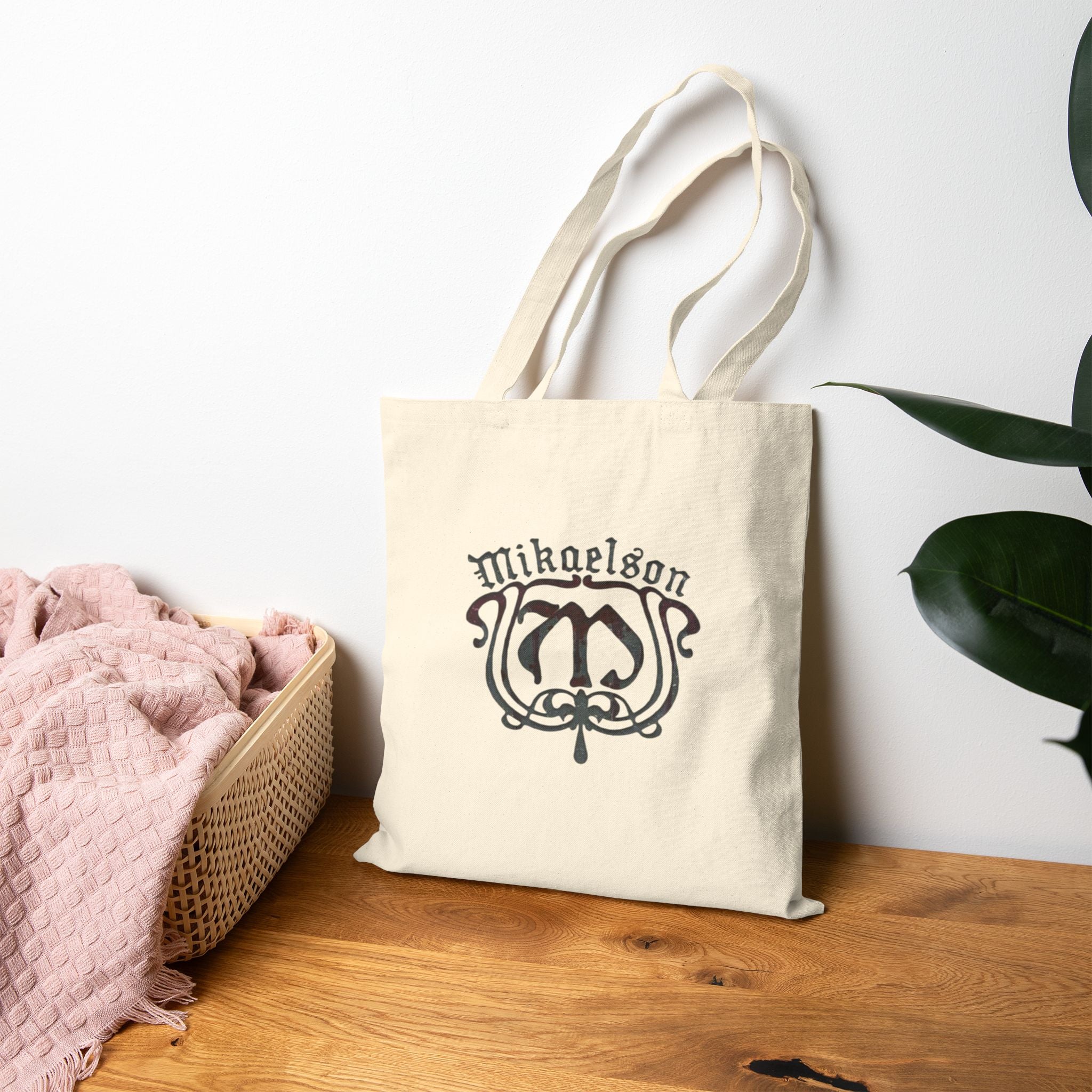 Personalized Monogram Tote Bag - 'Mikaelson' Vintage Crest Canvas Tote