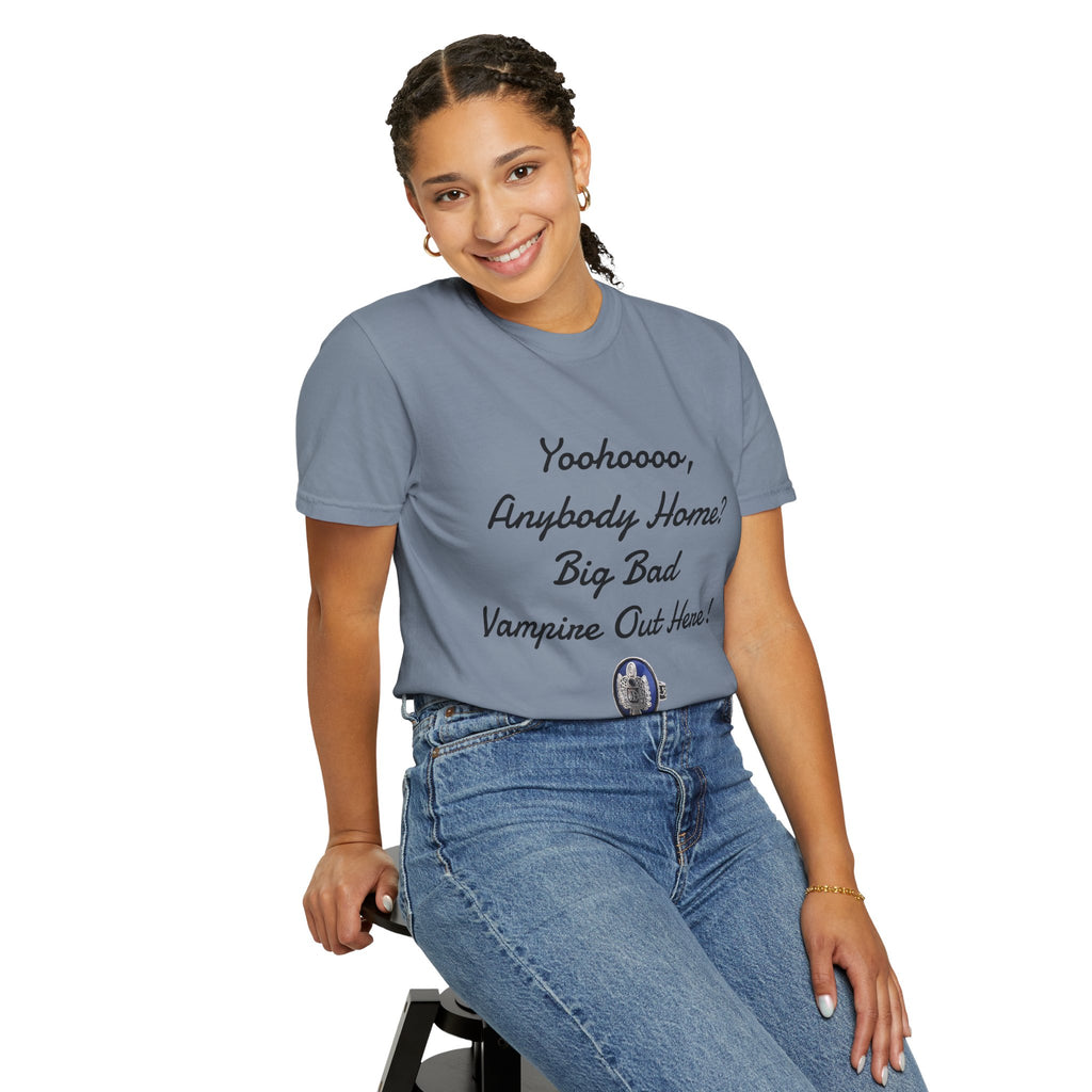 Damon Salvatore — TVD — Vampire Quote Tee — "Yoohooo, Anybody Home? Big Bad Vampire Out Here..." Shirt
