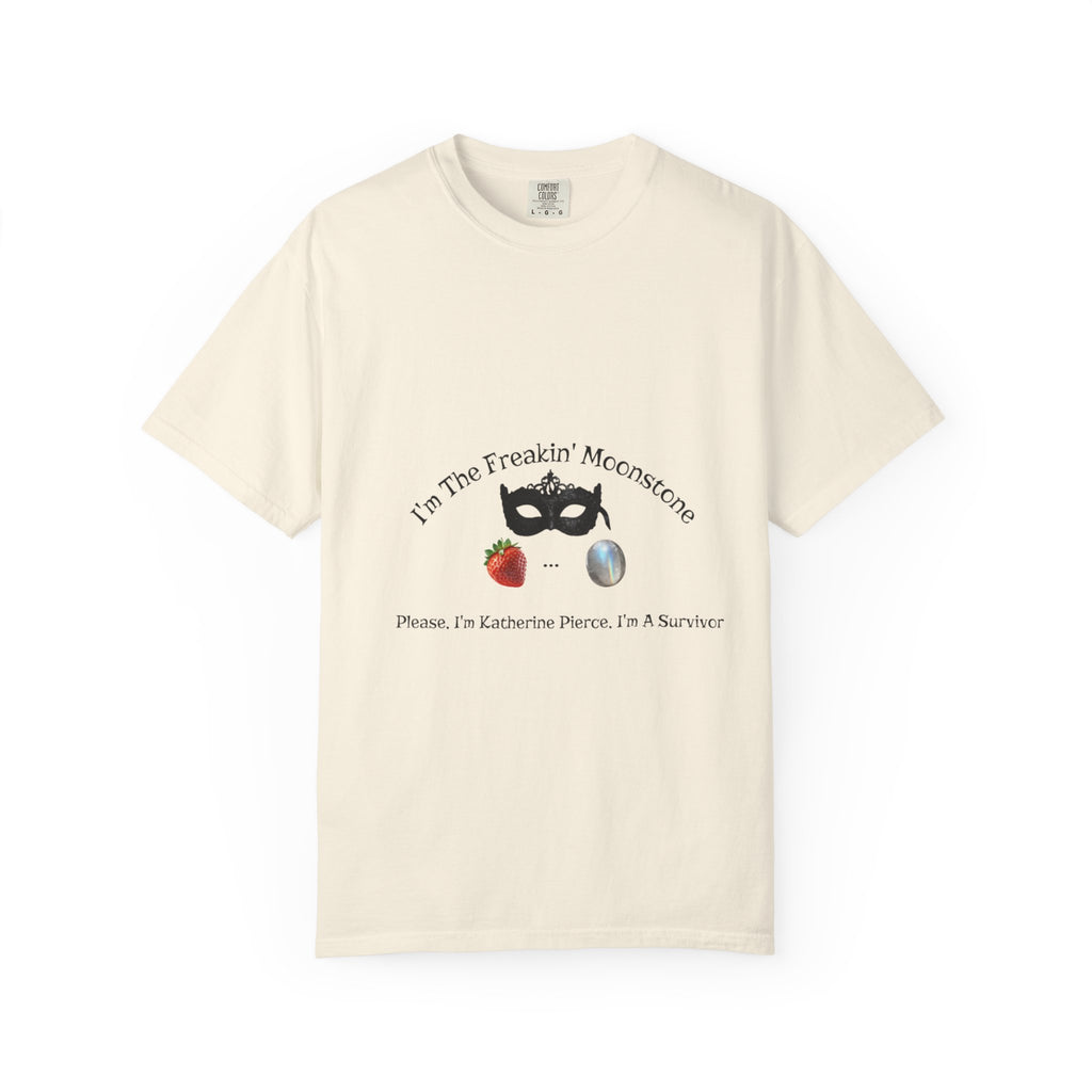 Freakin' Moonstone mask strawberry pearl graphic T-shirt