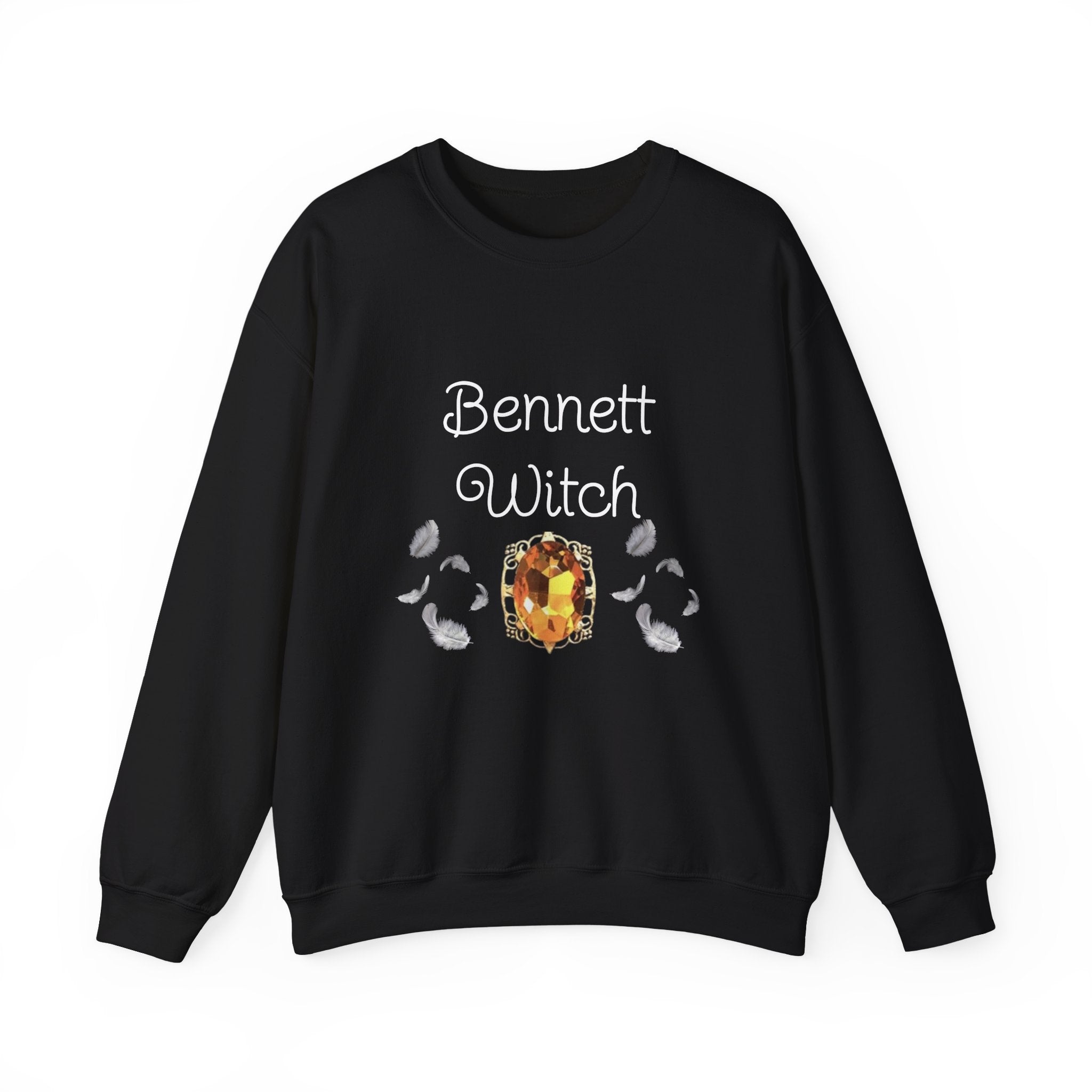 Bennett Witch — Bonnie Bennett — TVD — Gemstone Accent Crewneck Sweatshirt – Citrine Jewel Design