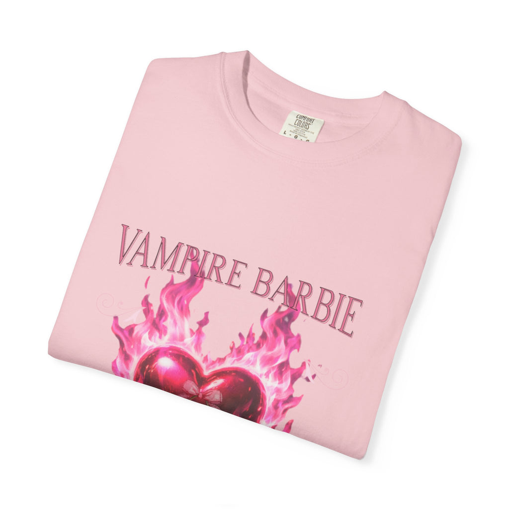 Vampire Barbie Pink Flaming Heart T-shirt | Gothic Cute Graphic Tee