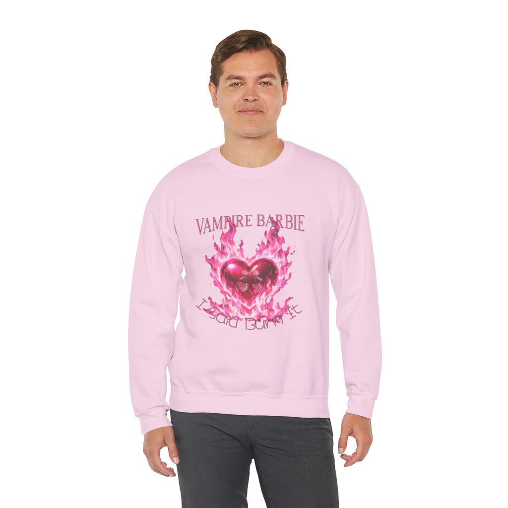 Caroline Forbes — TVD — Vampire Barbie 'I Said Burn It' Heart Sweatshirt