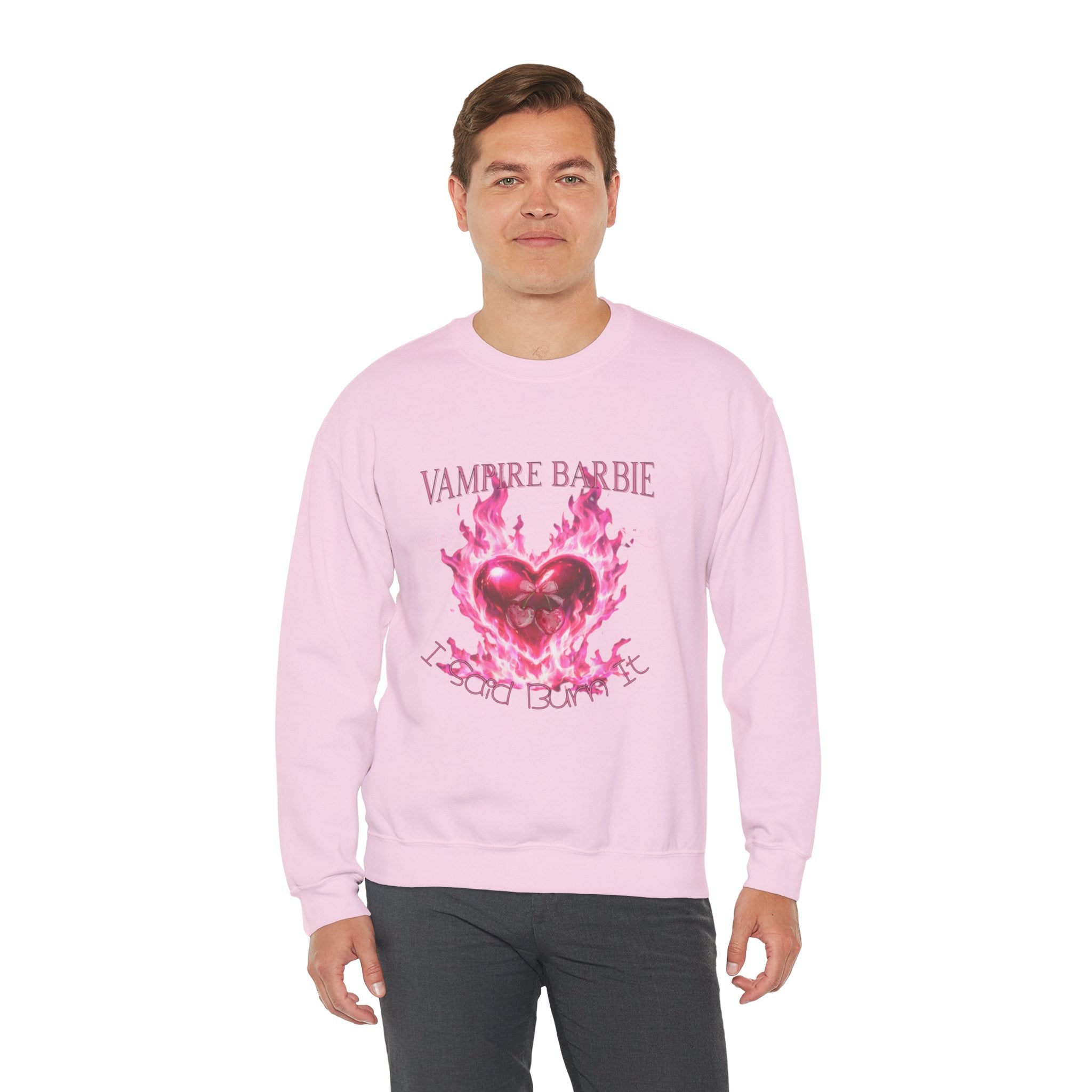 Caroline Forbes — TVD — Vampire Barbie 'I Said Burn It' Heart Sweatshirt