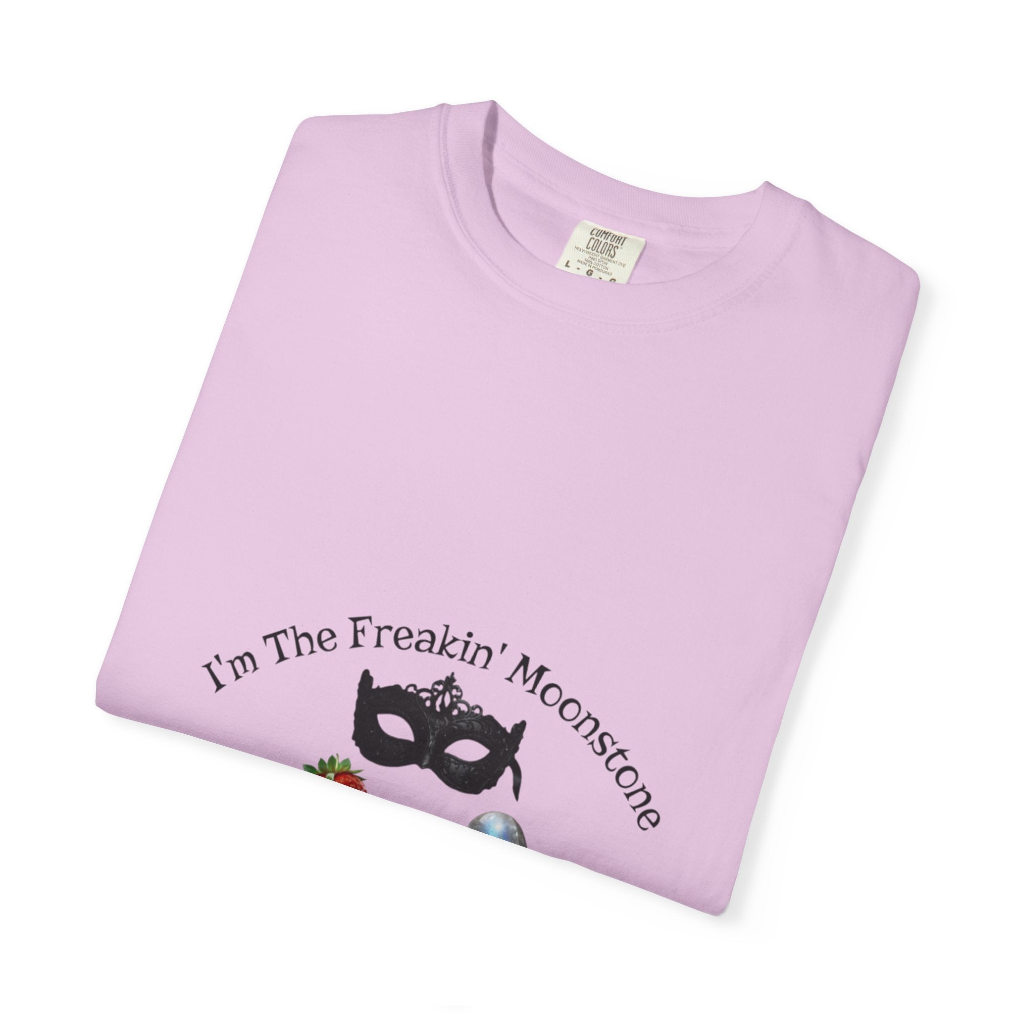 Freakin' Moonstone mask strawberry pearl graphic T-shirt