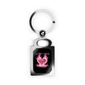 Rectangle Photo Keyring - "Vampire Barbie" Pink Flame Heart Metal Keychain