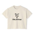 Boxy Tee — "Slut for a Salvatore" Graphic Crop Top
