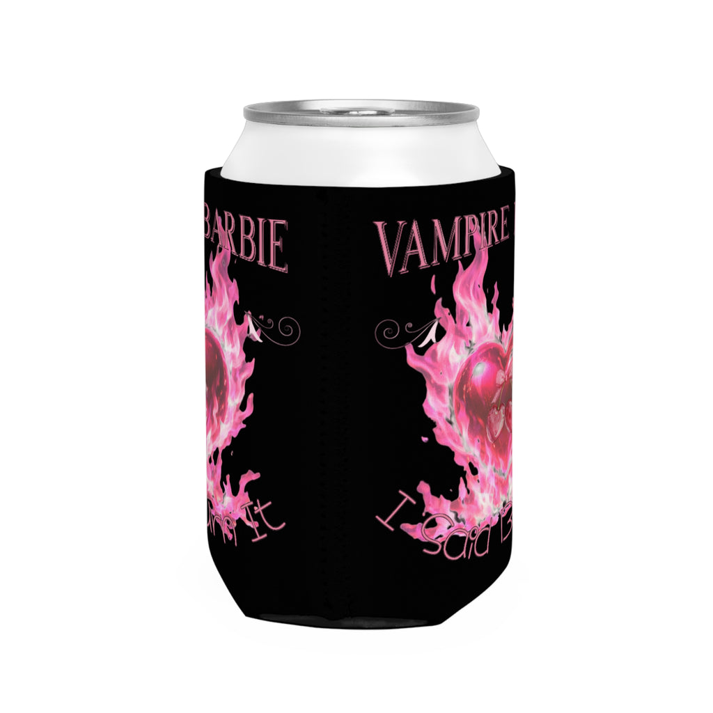 Vampire Barbie Pink Flame Can Cooler Sleeve