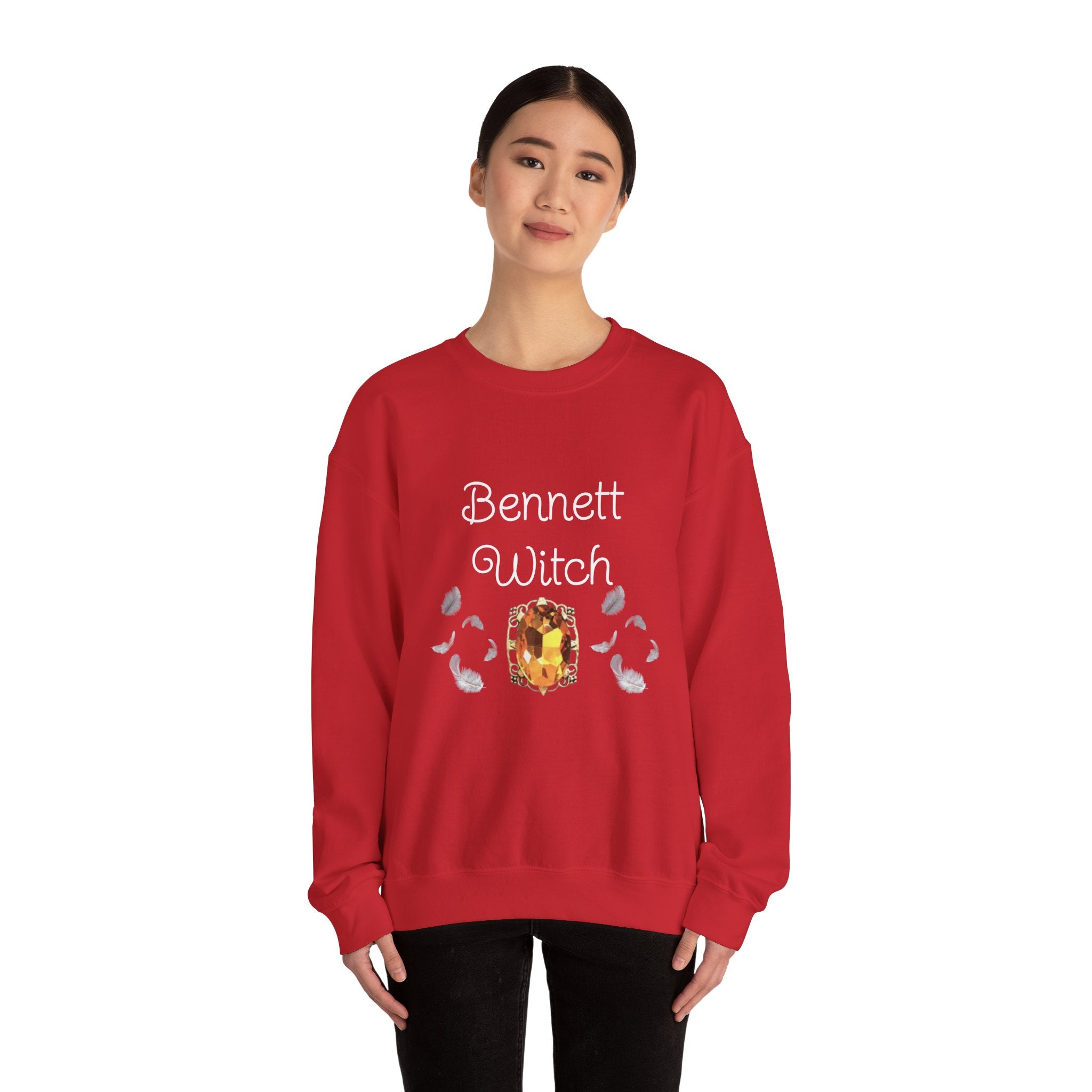 Bennett Witch — Bonnie Bennett — TVD — Gemstone Accent Crewneck Sweatshirt – Citrine Jewel Design