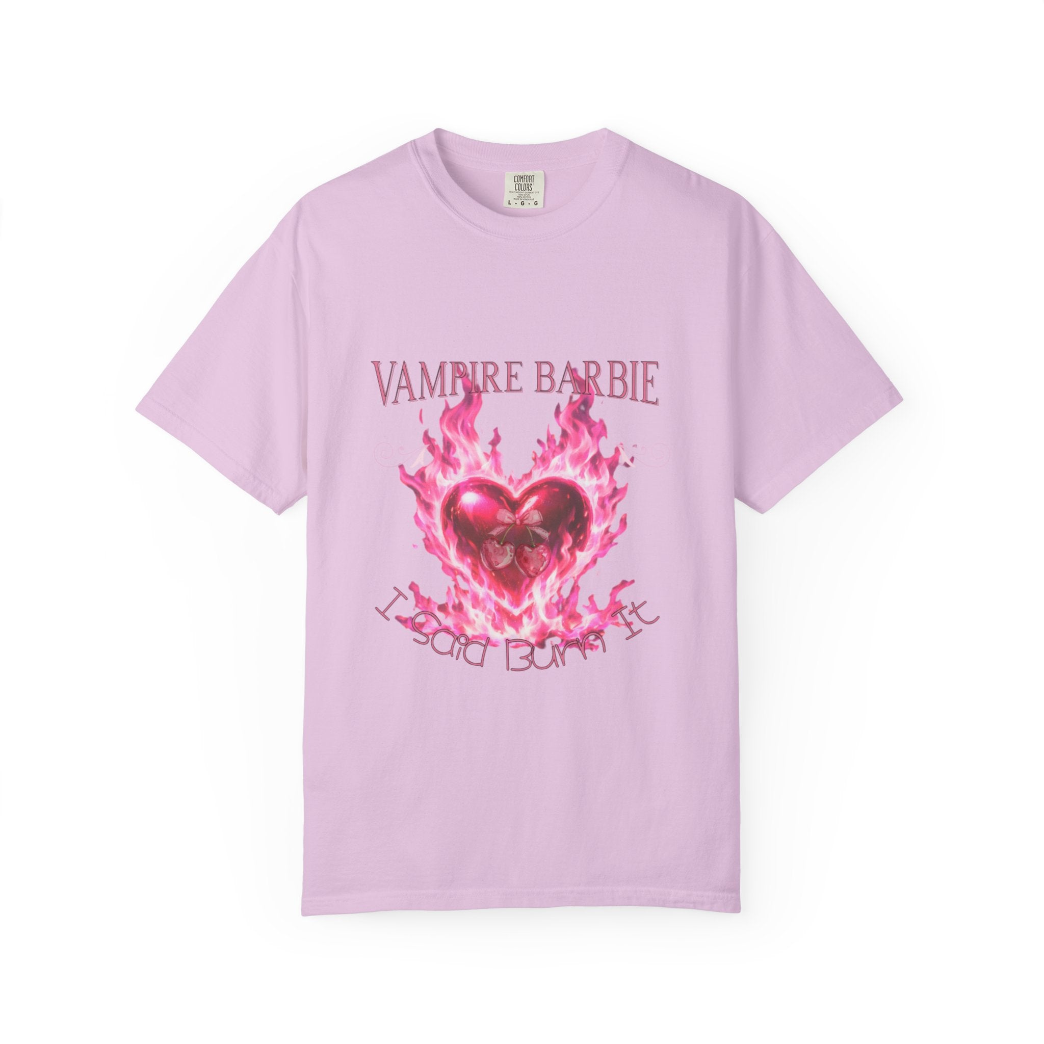 Vampire Barbie Pink Flaming Heart T-shirt | Gothic Cute Graphic Tee
