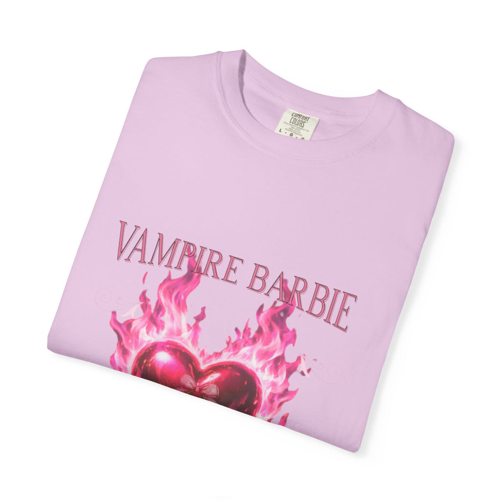 Vampire Barbie Pink Flaming Heart T-shirt | Gothic Cute Graphic Tee