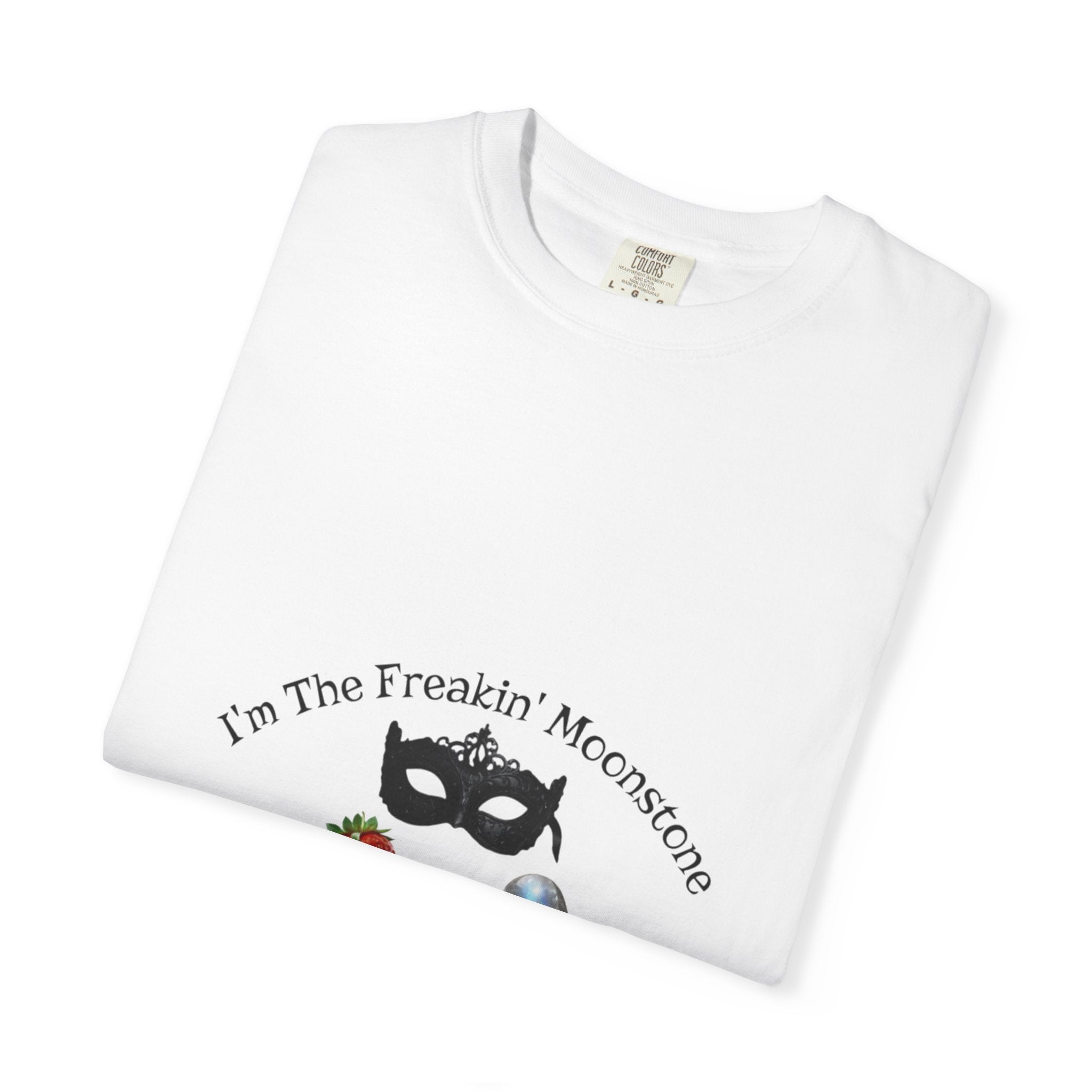 Freakin' Moonstone mask strawberry pearl graphic T-shirt