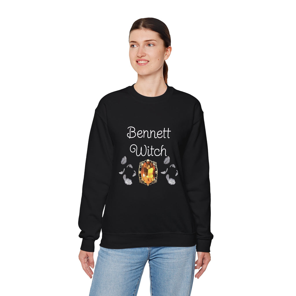 Bennett Witch — Bonnie Bennett — TVD — Gemstone Accent Crewneck Sweatshirt – Citrine Jewel Design