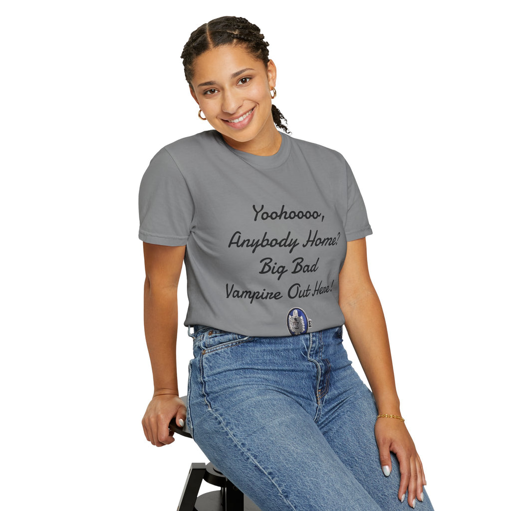 Damon Salvatore — TVD — Vampire Quote Tee — "Yoohooo, Anybody Home? Big Bad Vampire Out Here..." Shirt