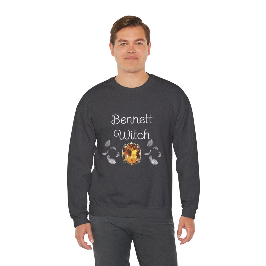 Bennett Witch — Bonnie Bennett — TVD — Gemstone Accent Crewneck Sweatshirt – Citrine Jewel Design