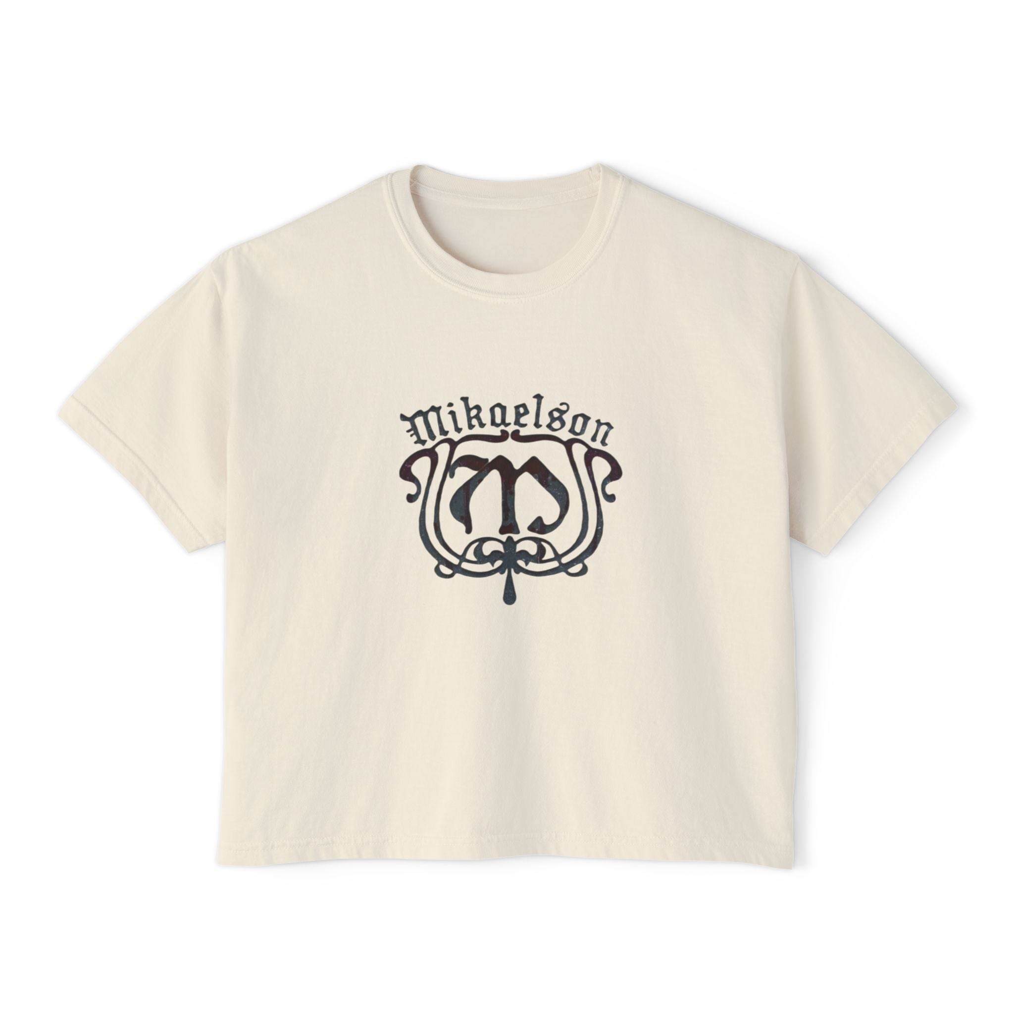 Boxy Tee — 'Mikaelson' Crest Front & "Always & Forever" Script Back