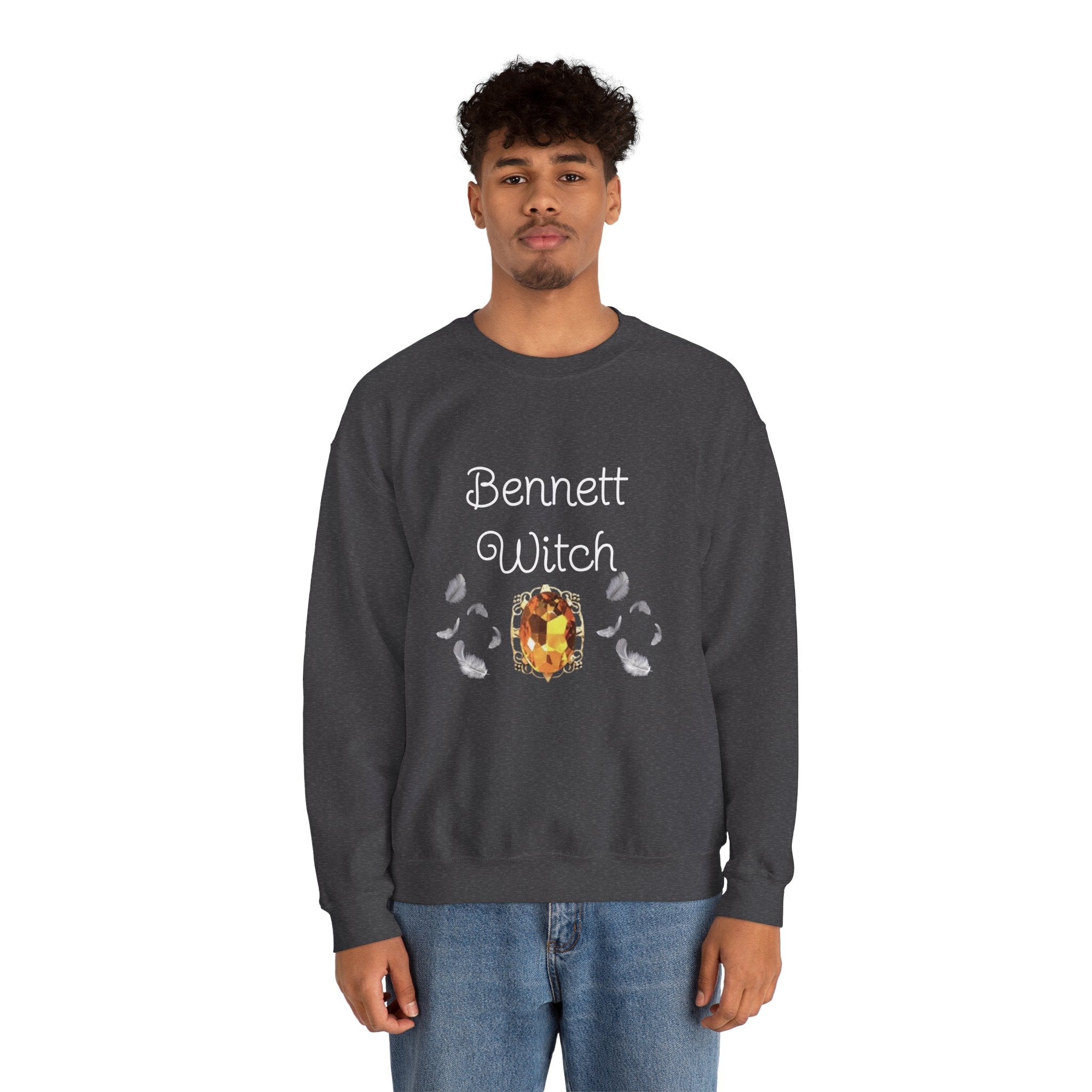 Bennett Witch — Bonnie Bennett — TVD — Gemstone Accent Crewneck Sweatshirt – Citrine Jewel Design