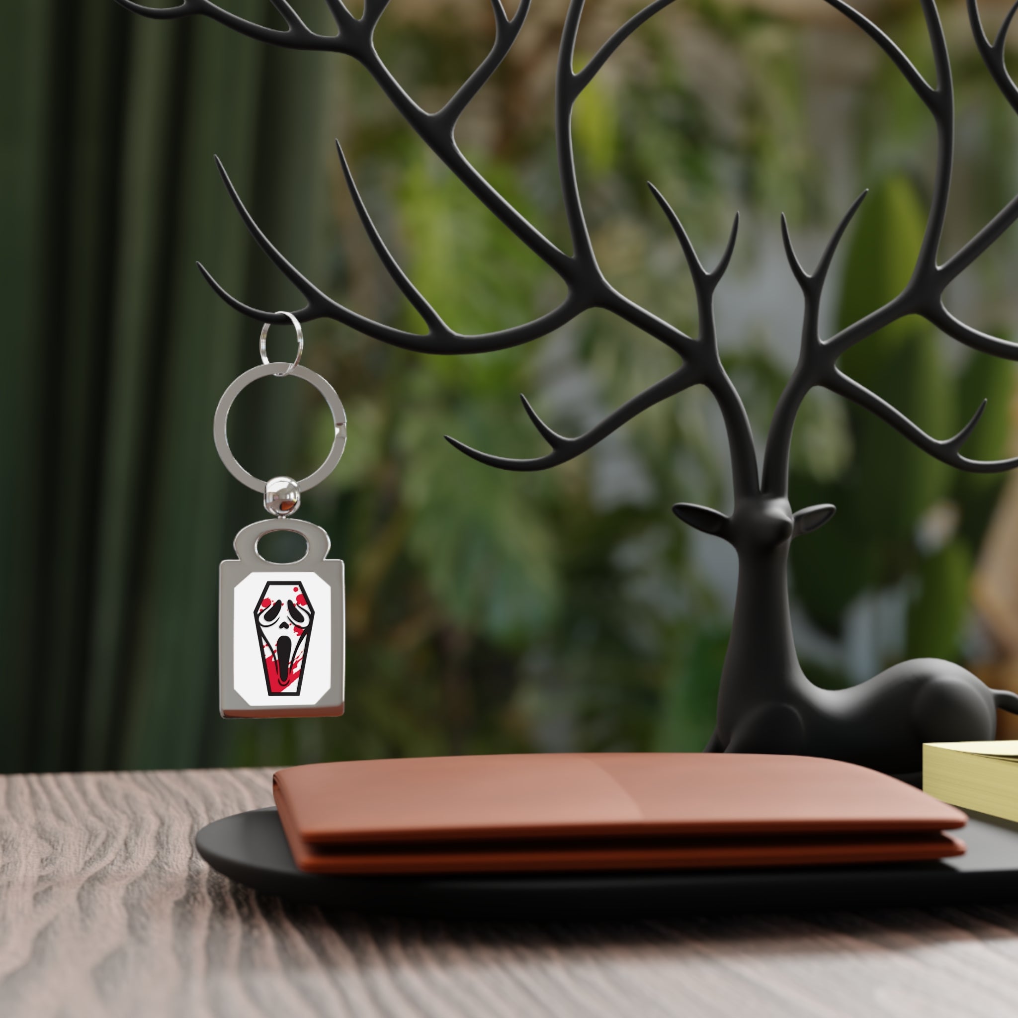 Rectangle Keyring — Bloody Coffin Scream Photo Keychain