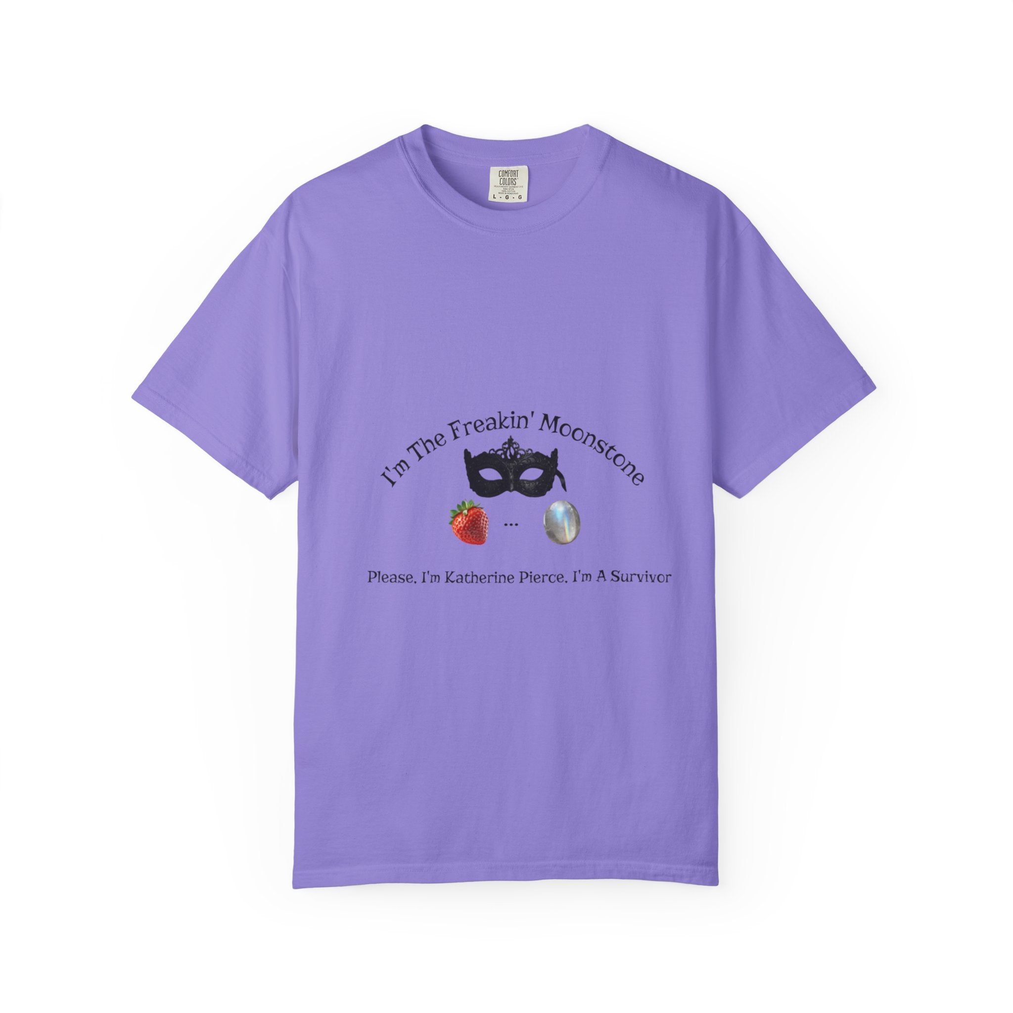 Freakin' Moonstone mask strawberry pearl graphic T-shirt