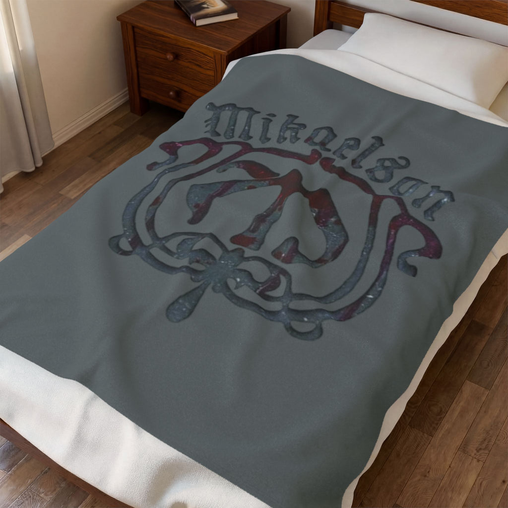 Mikaelson Crest Velveteen Plush Blanket — Gothic Family Crest Cozy Throw